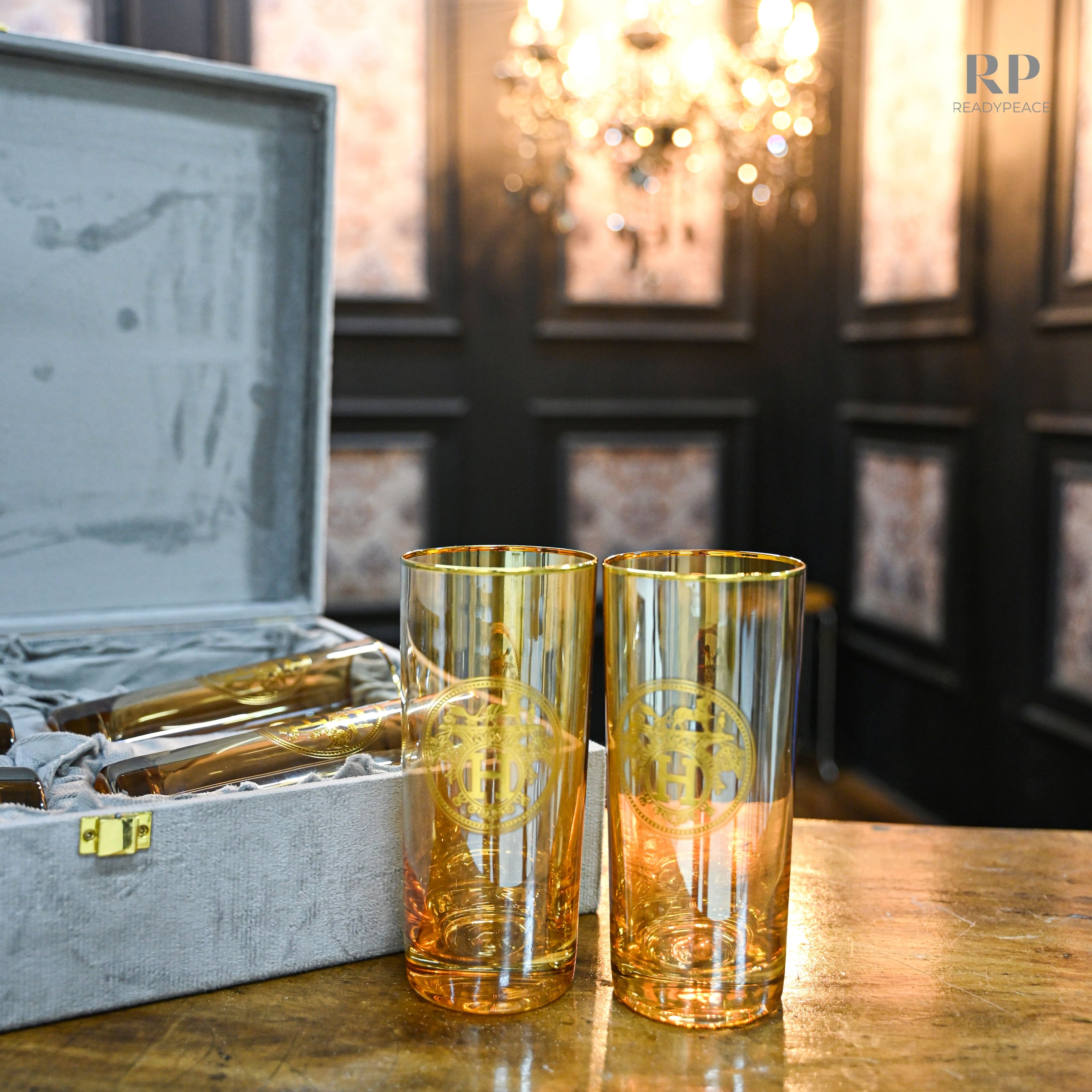 Urban Hermes Gold Plated Pure Crystal Tall Glass (Set of 6)