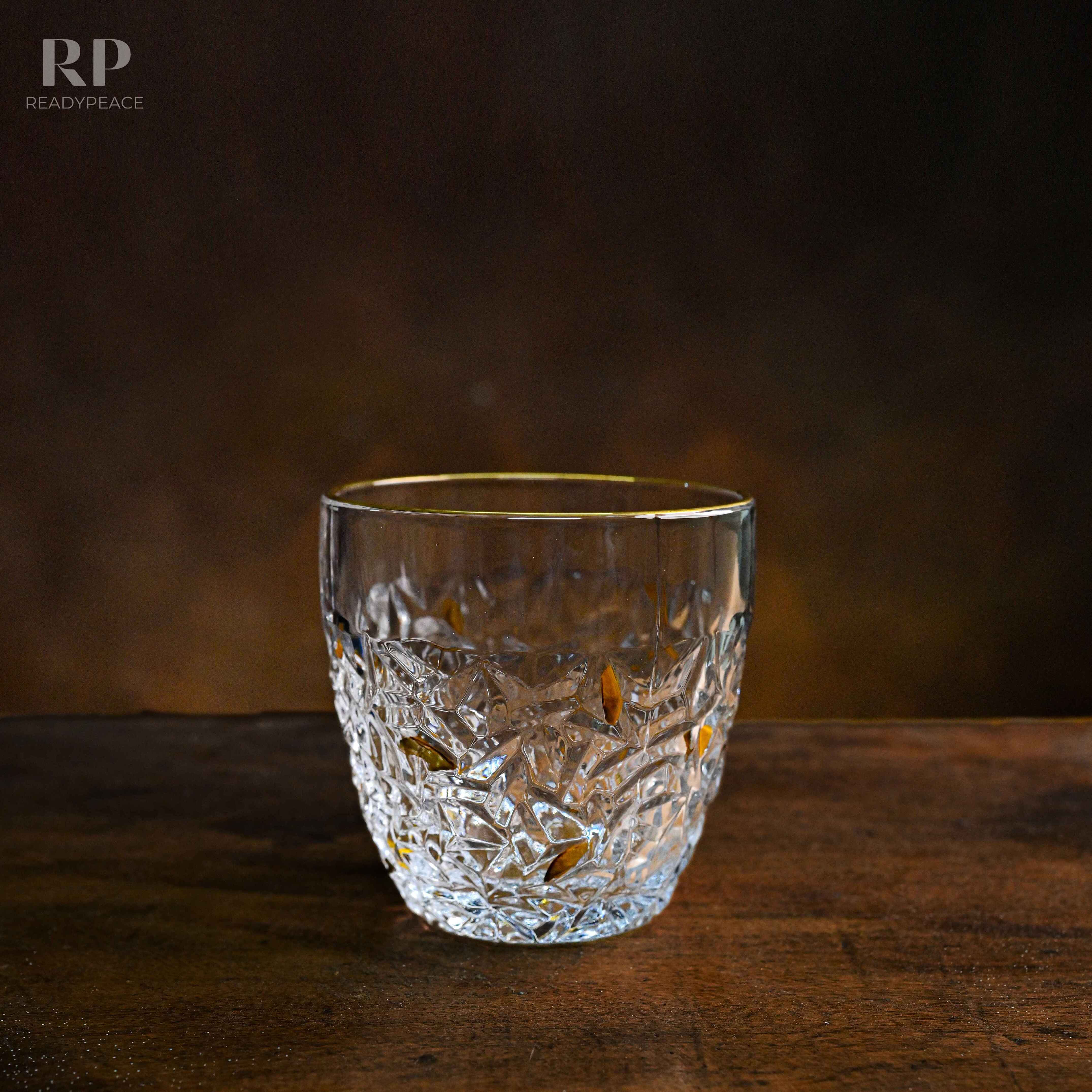 Nicolette Bohemian Style Golden Edge Crystal Whiskey Glass