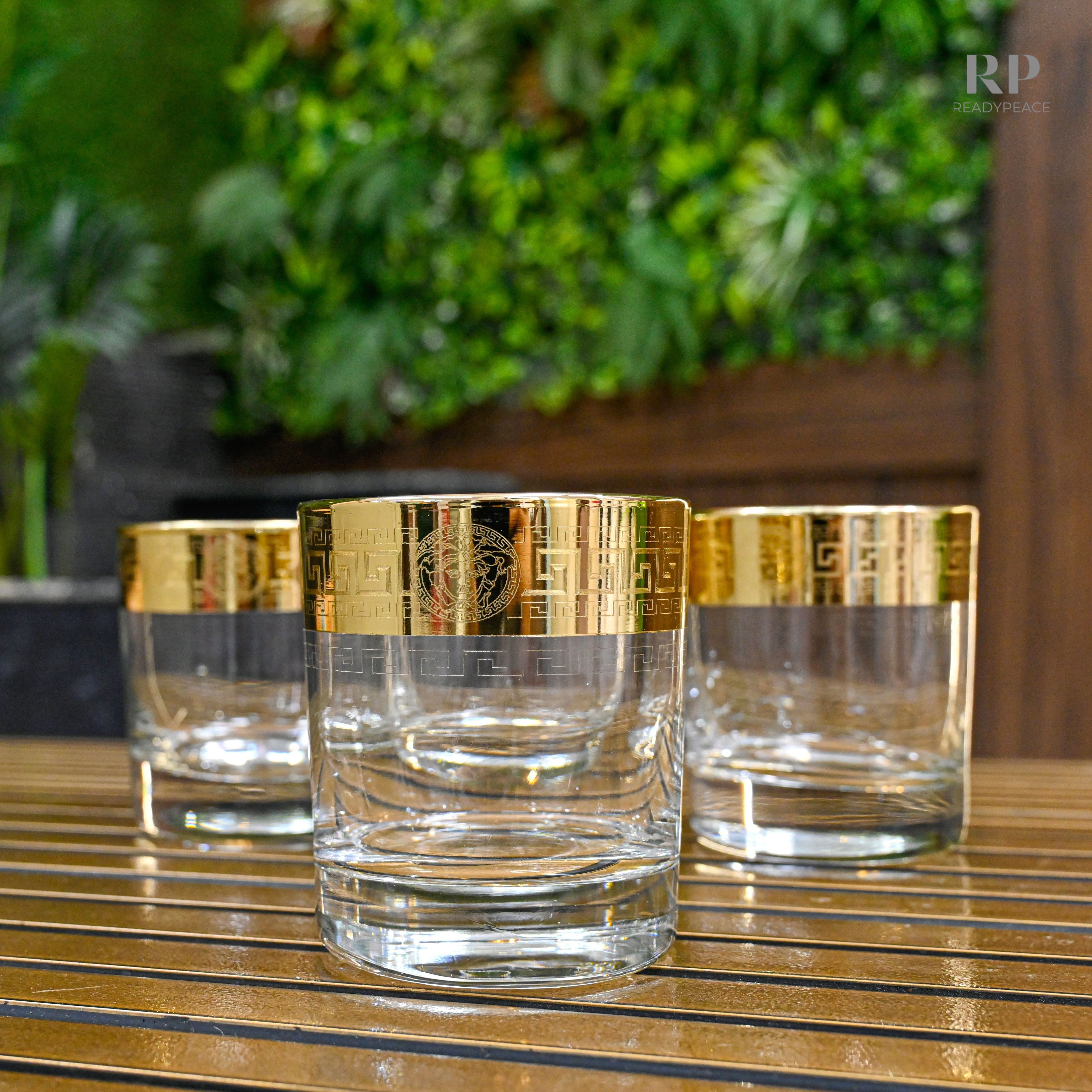 Cameo Gold Plated Crystal Glasses (Set of 6)