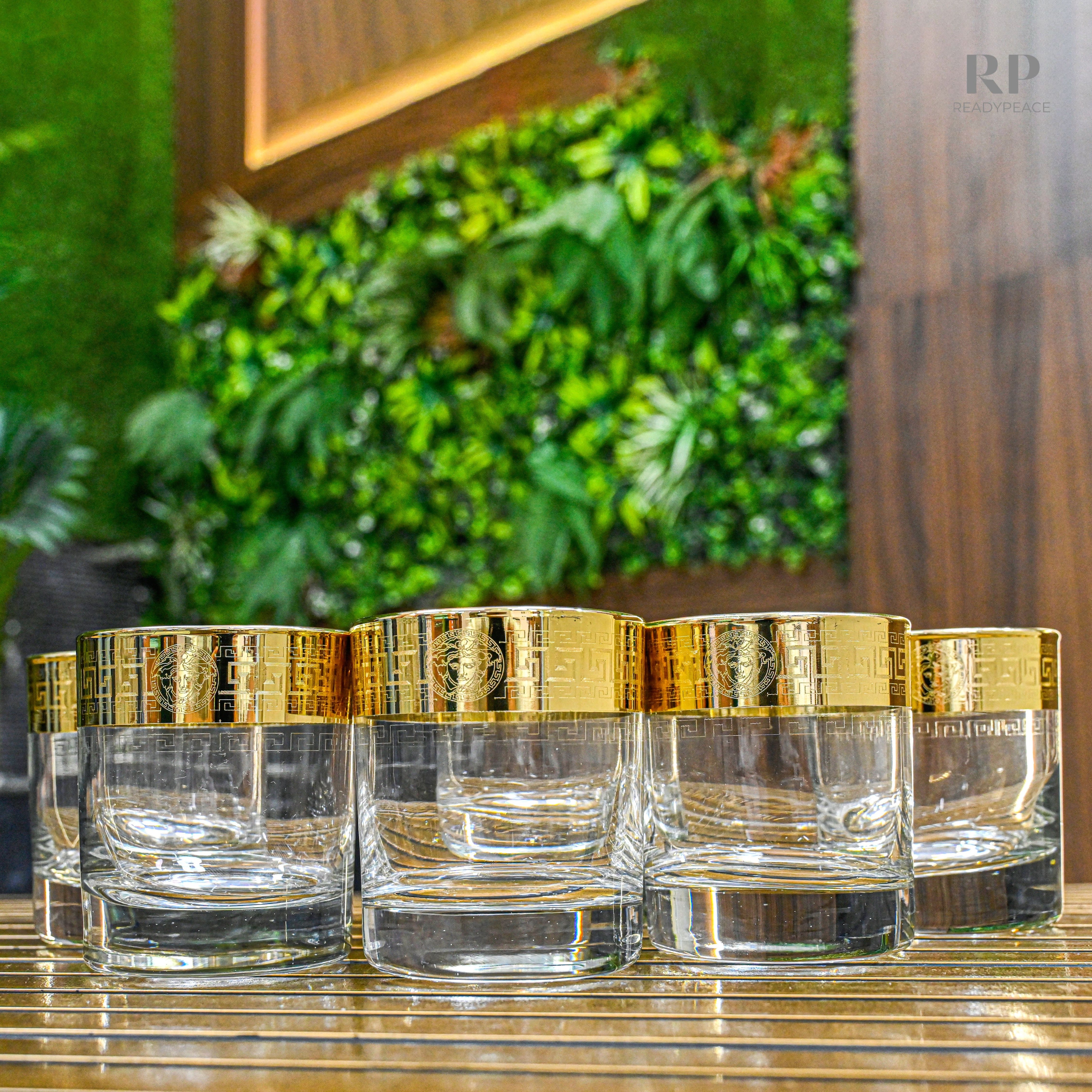 Cameo Gold Plated Crystal Glasses (Set of 6)