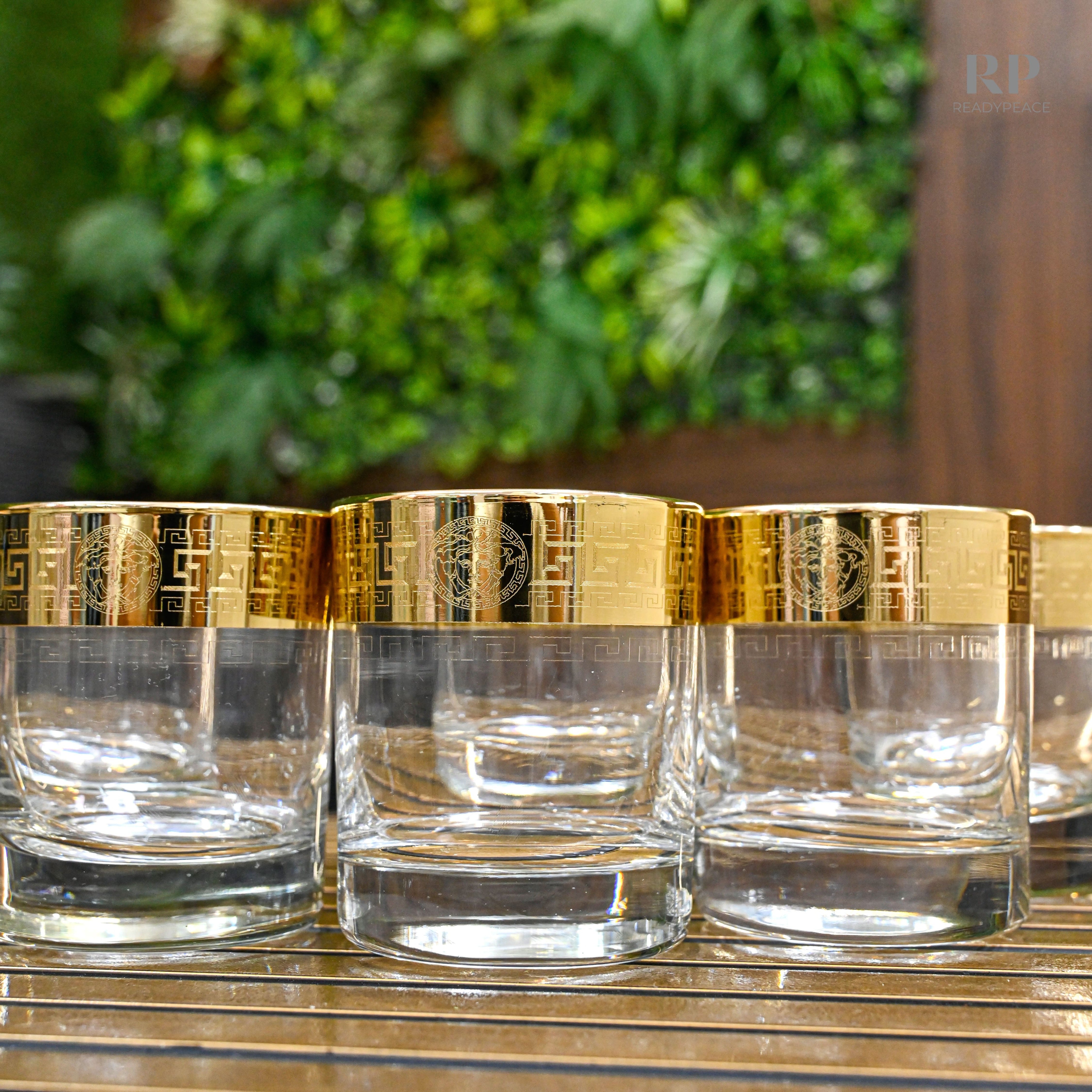 Cameo Gold Plated Crystal Glasses (Set of 6)