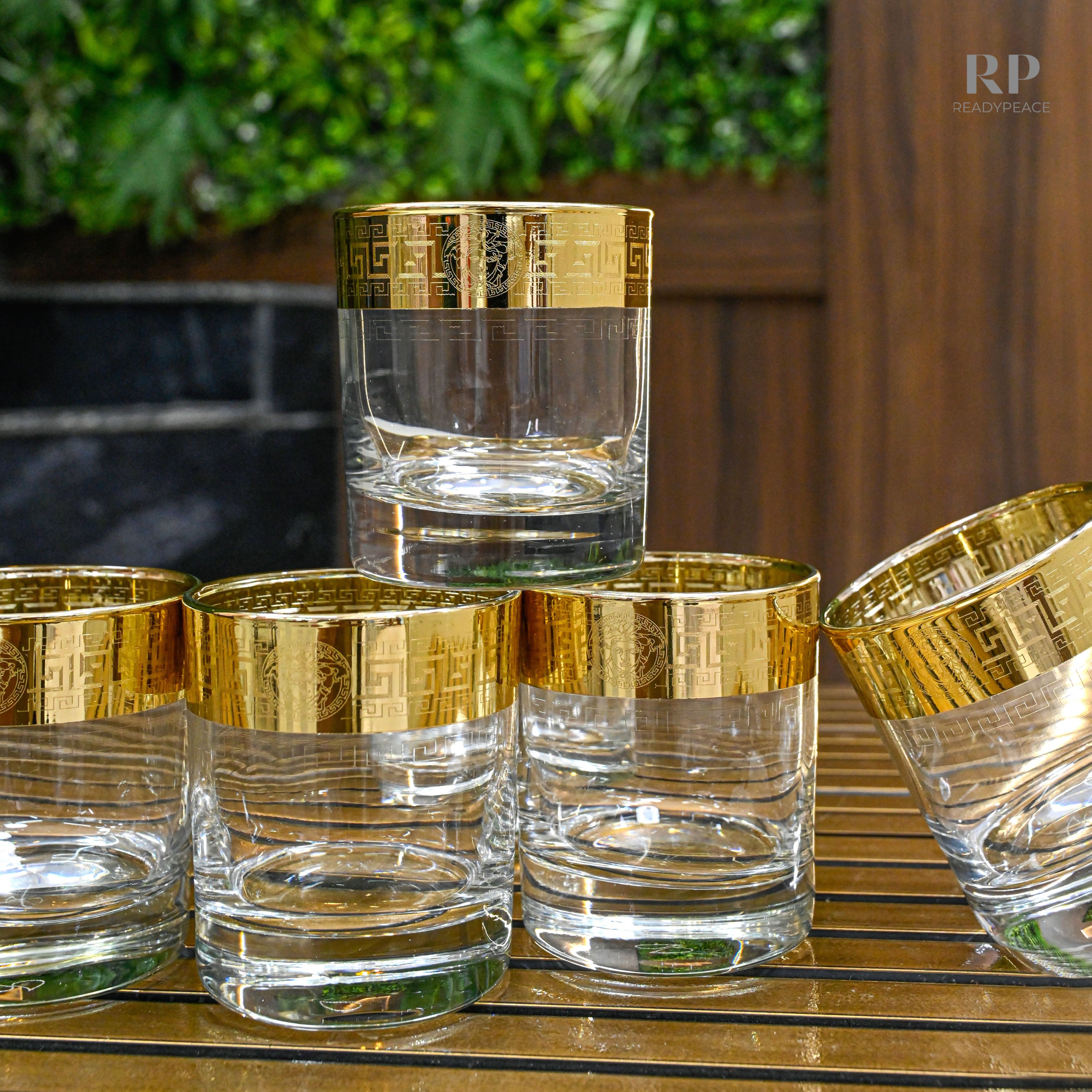 Cameo Gold Plated Crystal Glasses (Set of 6)