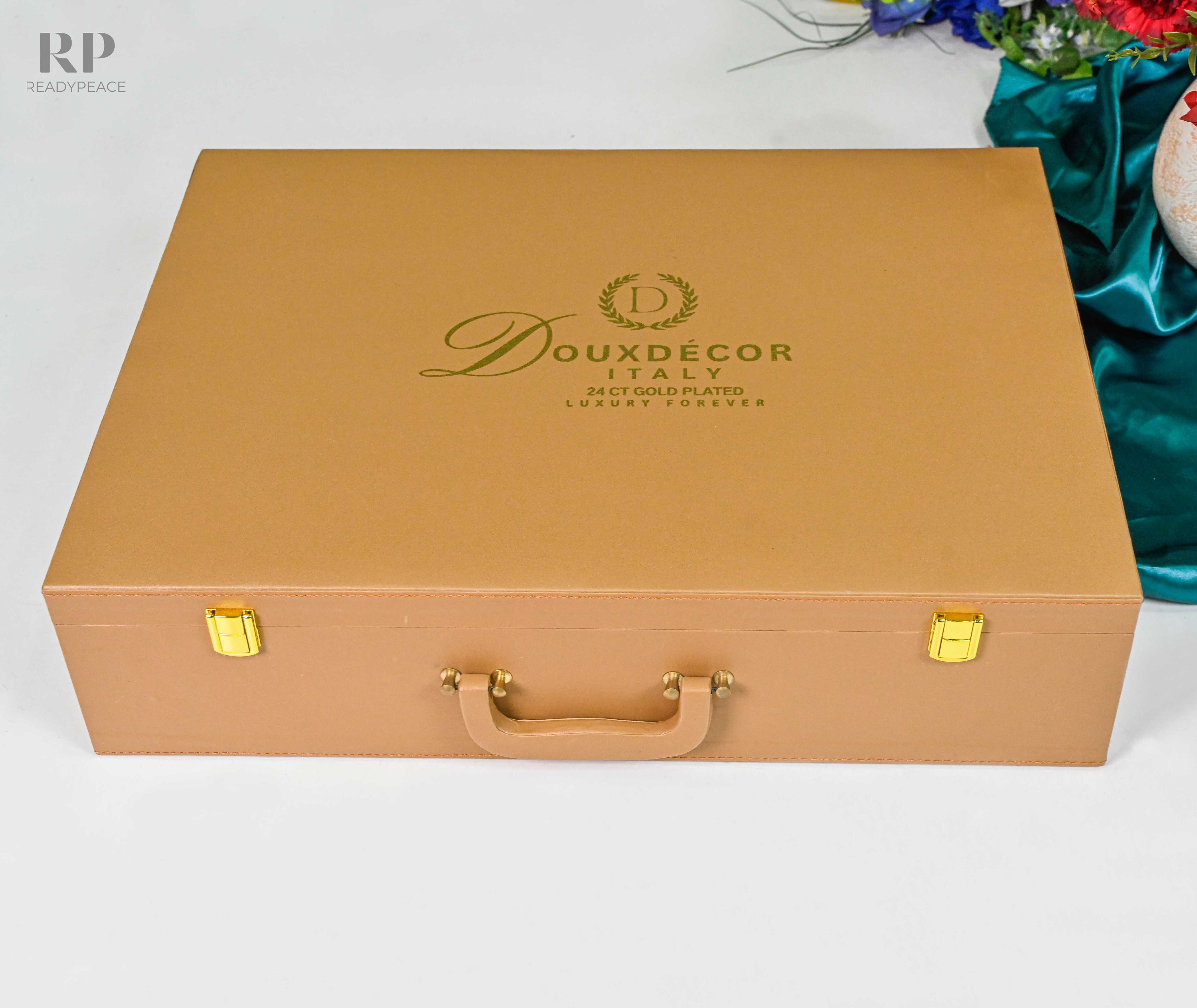 Regalia Versace Gold Plated Serving Set with Running Horses & 4 Containers