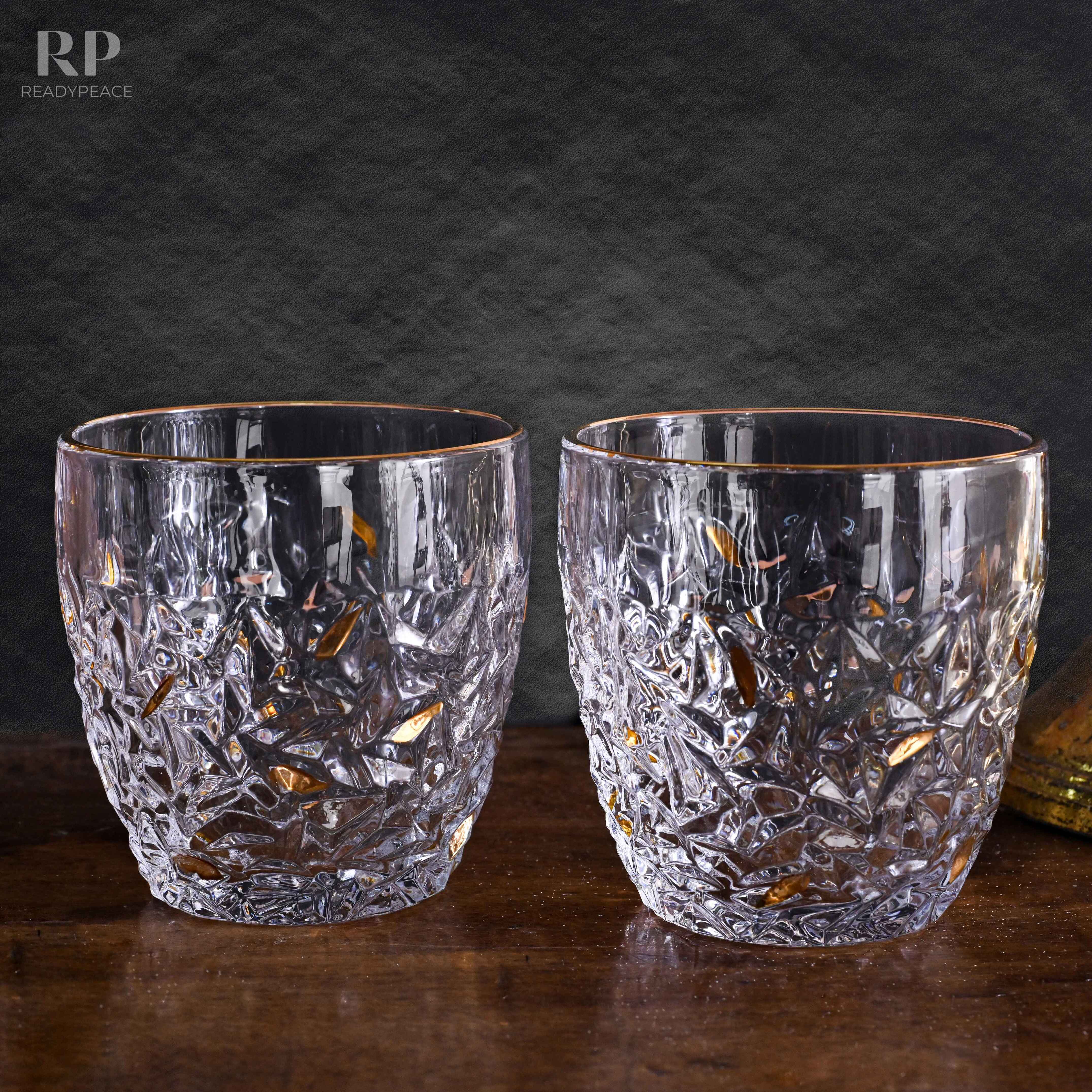 Nicolette Bohemian Style Golden Edge Crystal Whiskey Glass