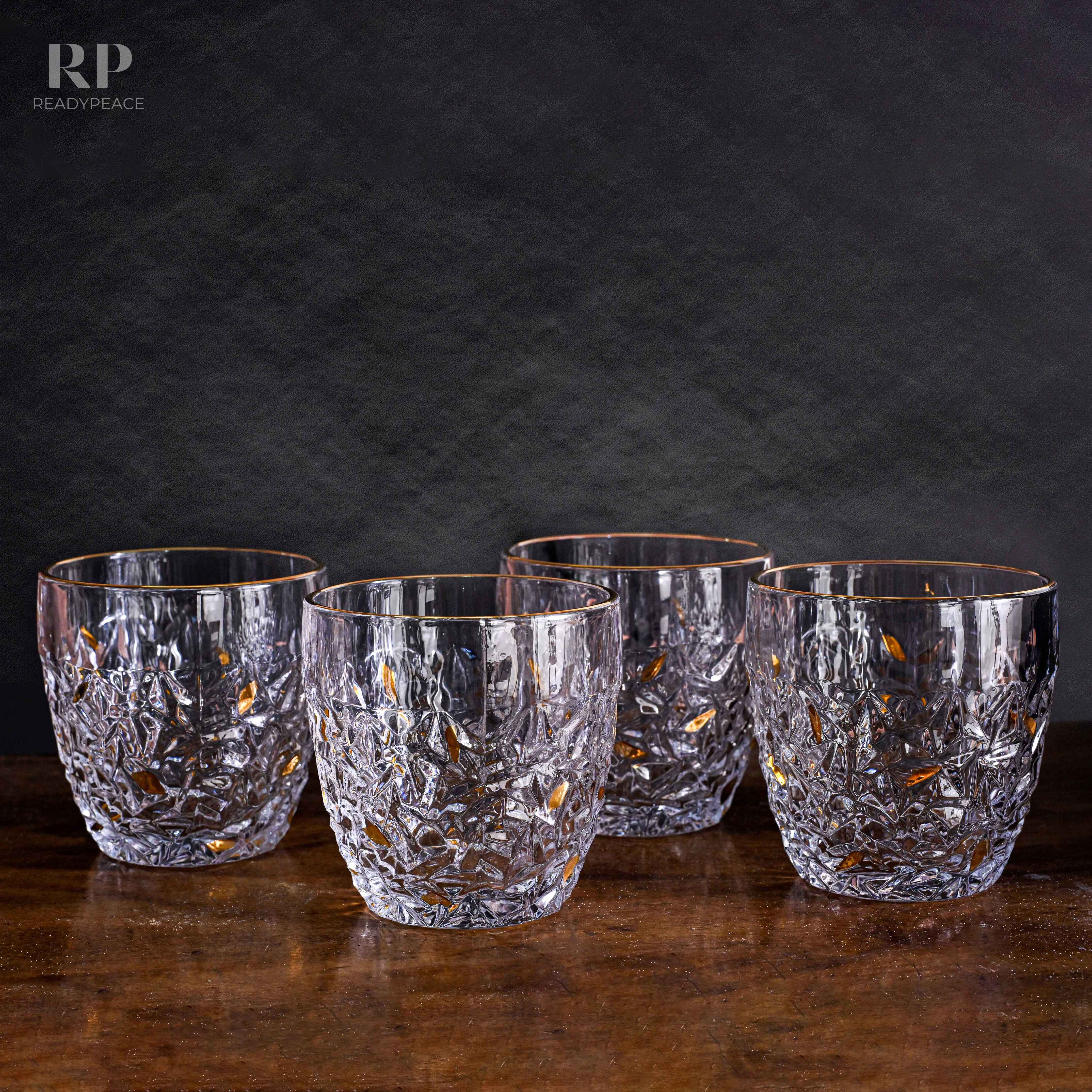 Nicolette Bohemian Style Golden Edge Crystal Whiskey Glass