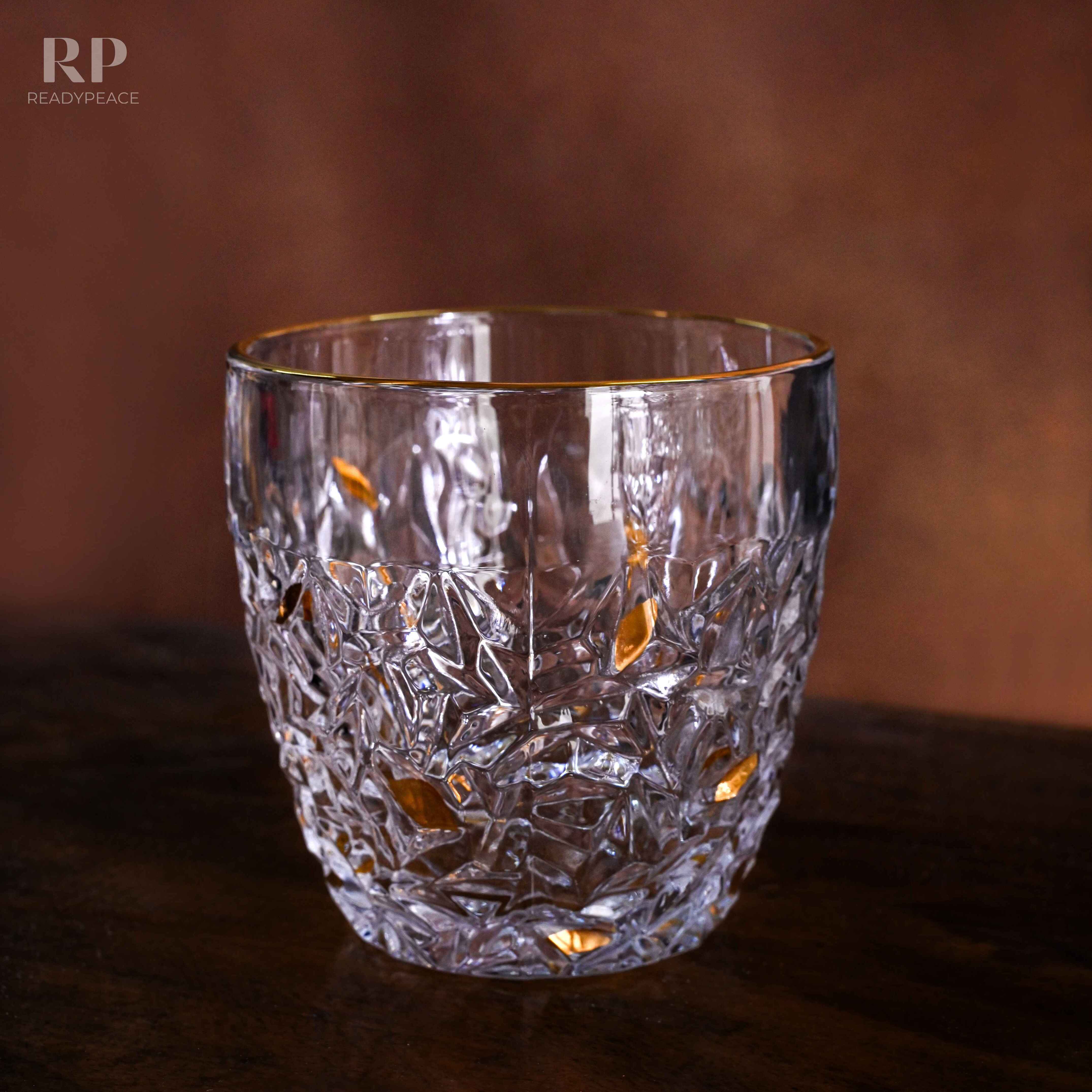 Nicolette Bohemian Style Golden Edge Crystal Whiskey Glass