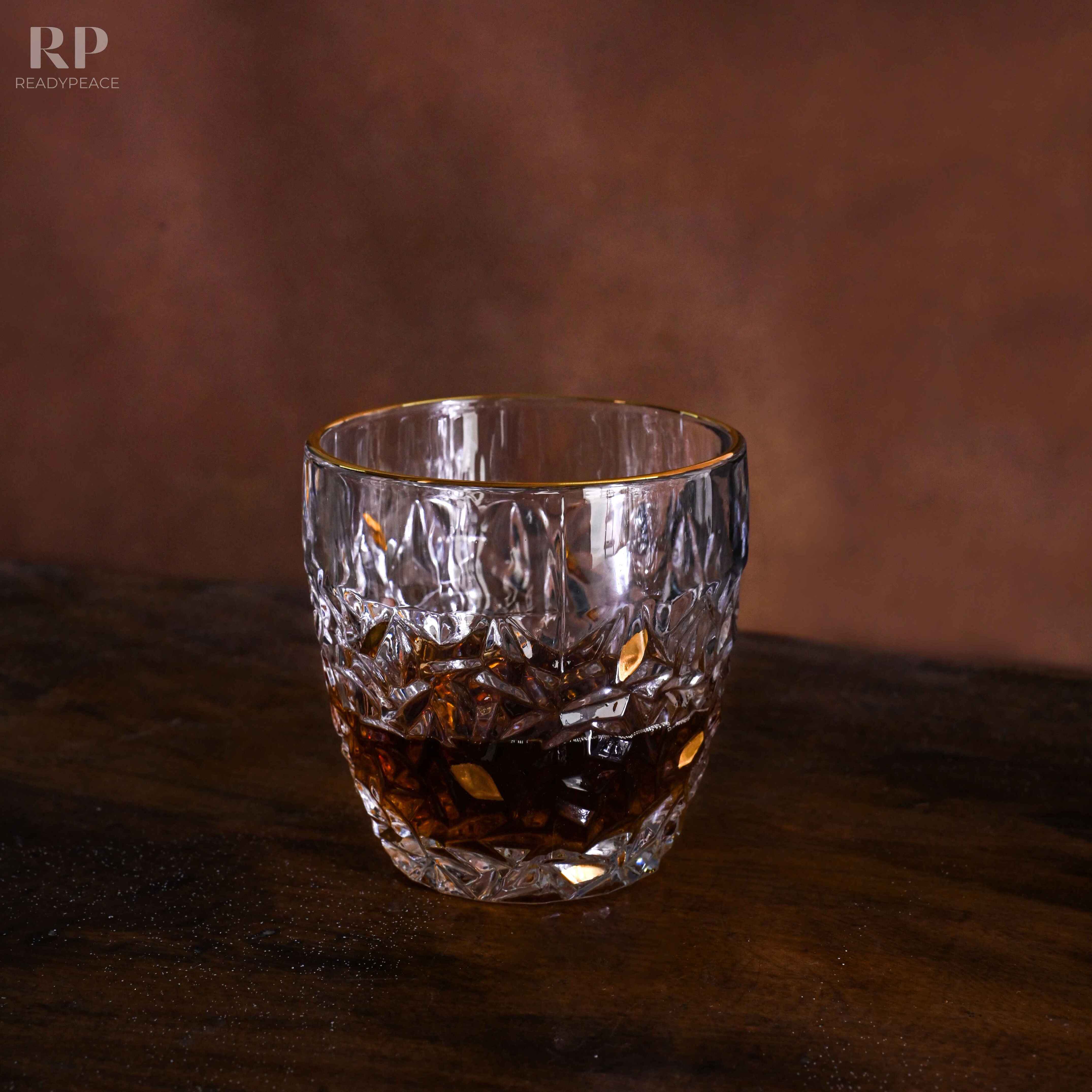 Nicolette Bohemian Style Golden Edge Crystal Whiskey Glass