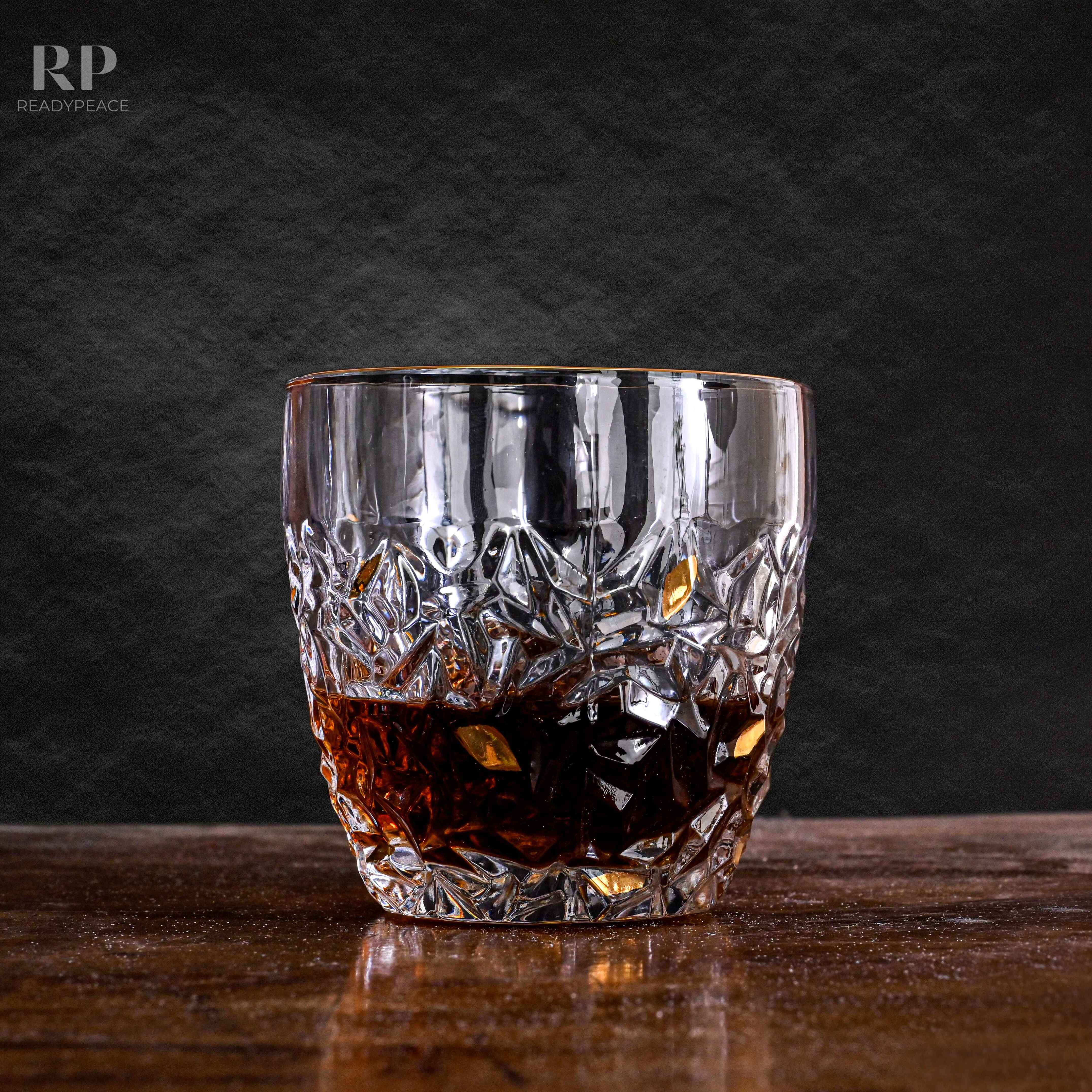 Nicolette Bohemian Style Golden Edge Crystal Whiskey Glass