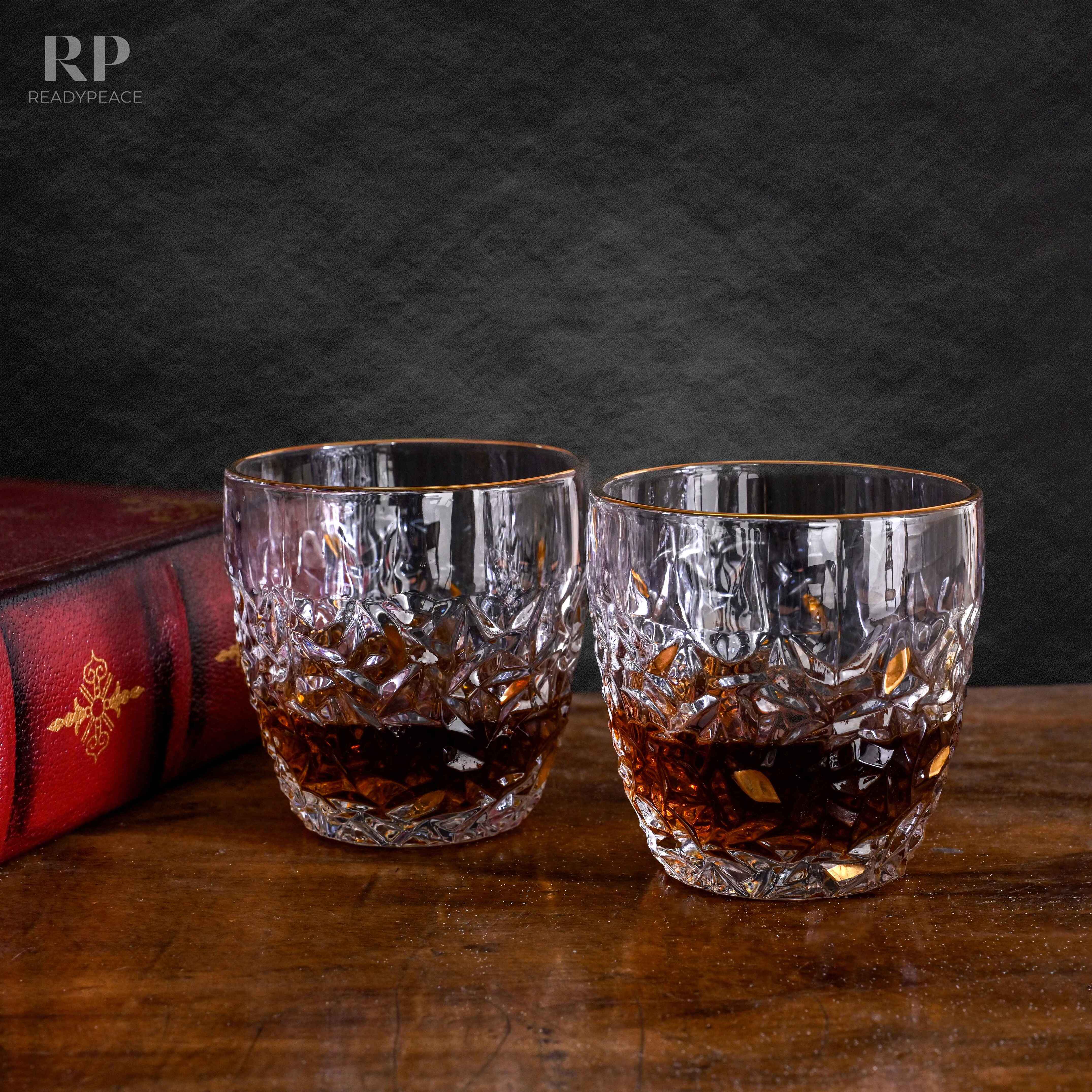 Nicolette Bohemian Style Golden Edge Crystal Whiskey Glass