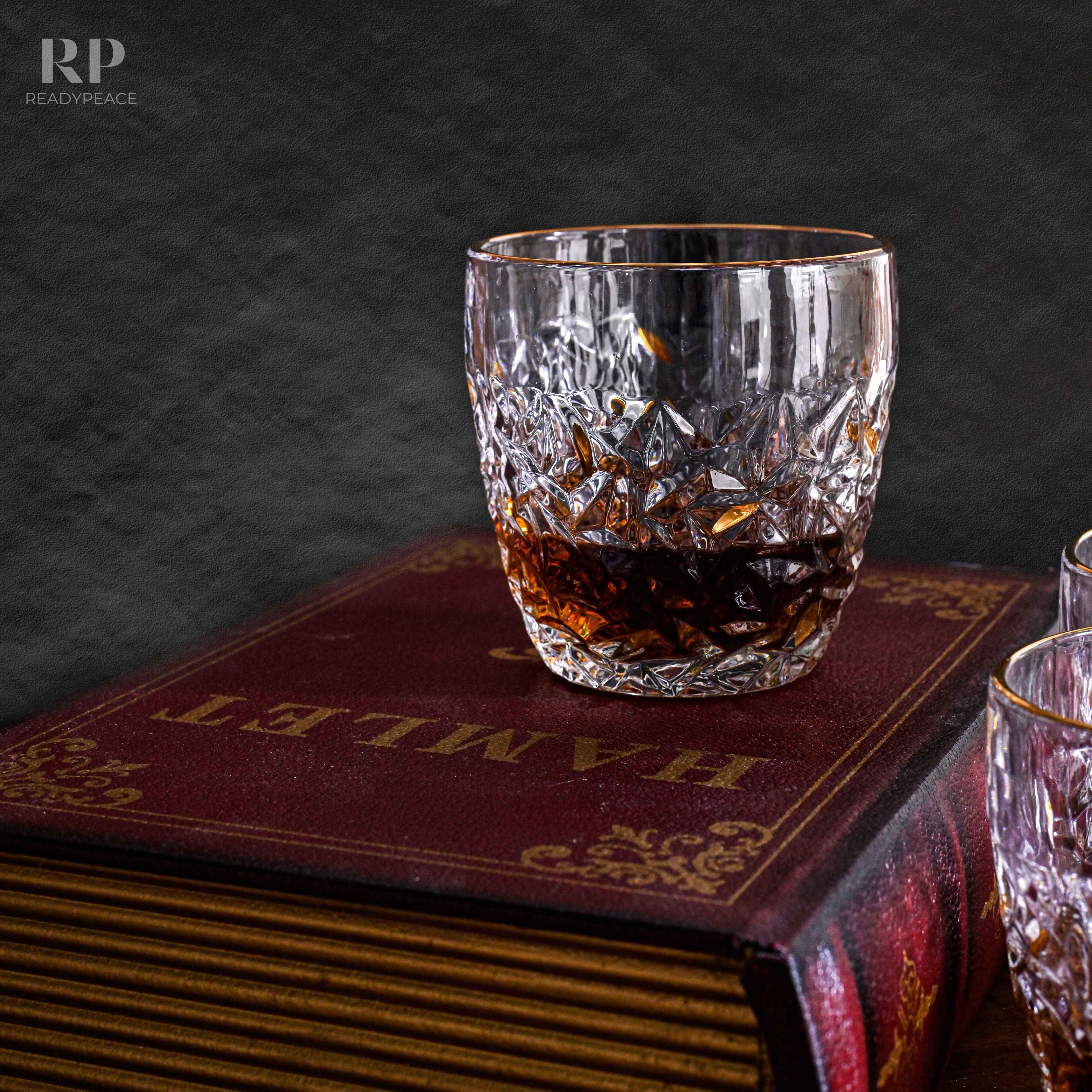 Nicolette Bohemian Style Golden Edge Crystal Whiskey Glass