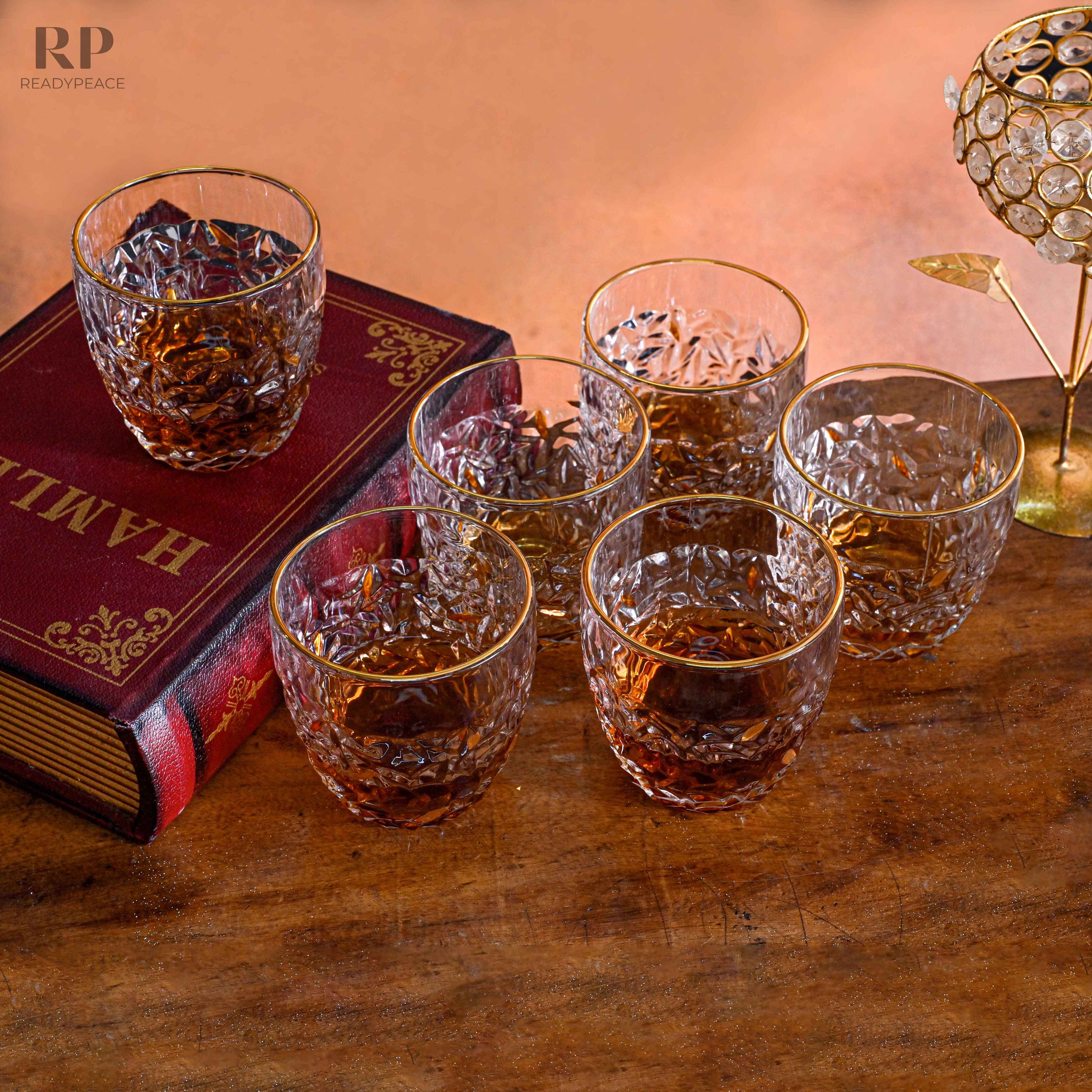 Nicolette Bohemian Style Golden Edge Crystal Whiskey Glass