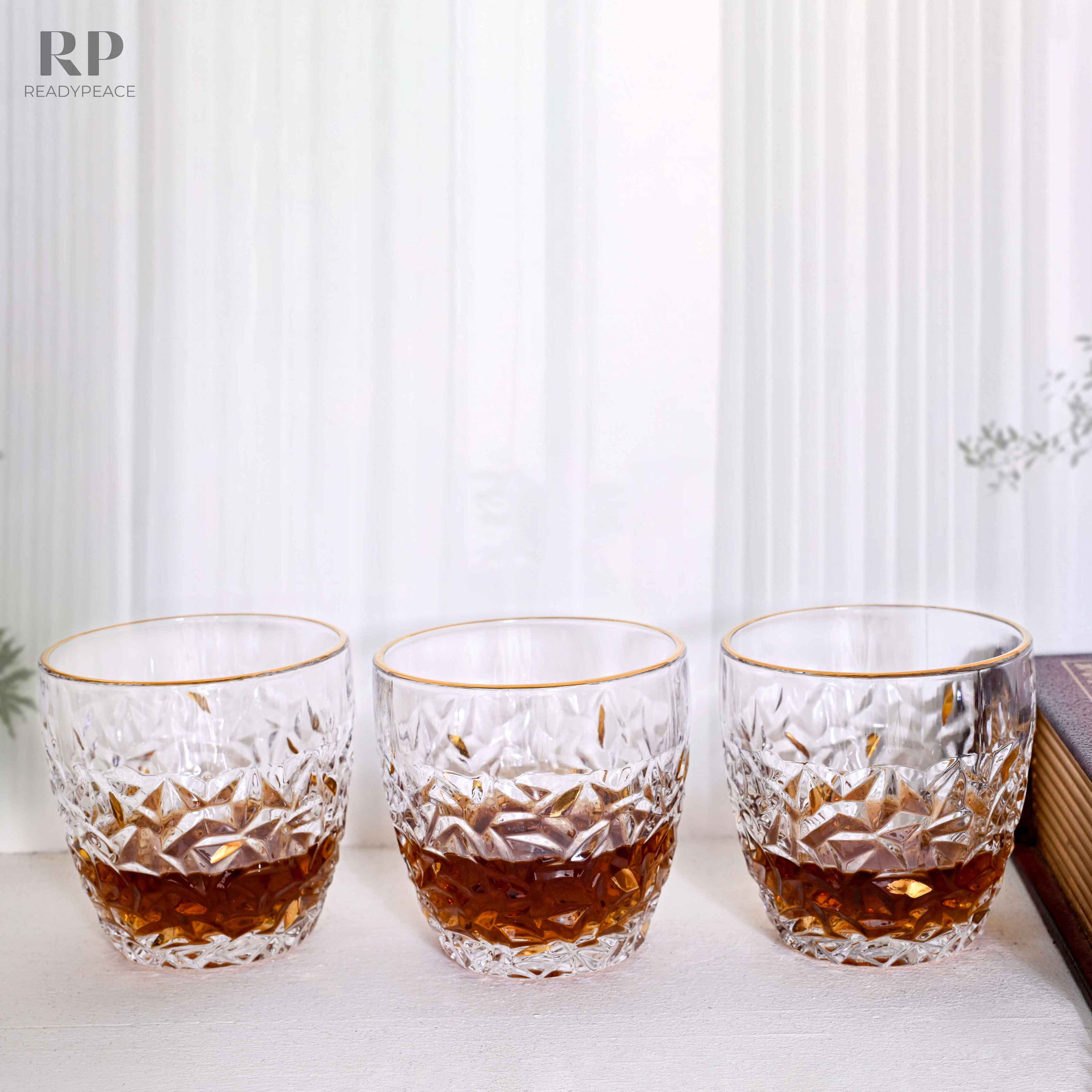 Nicolette Bohemian Style Golden Edge Crystal Whiskey Glass