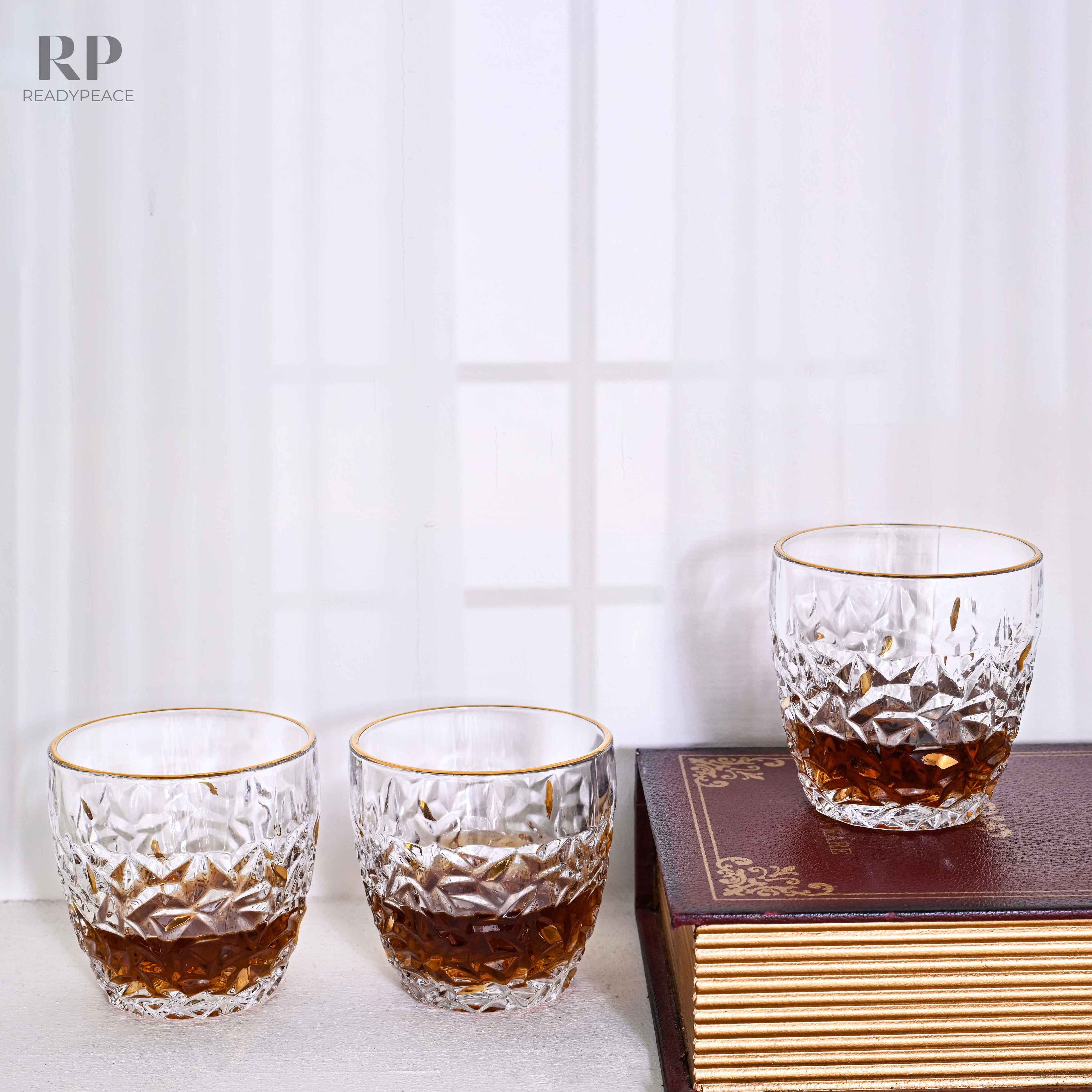 Nicolette Bohemian Style Golden Edge Crystal Whiskey Glass