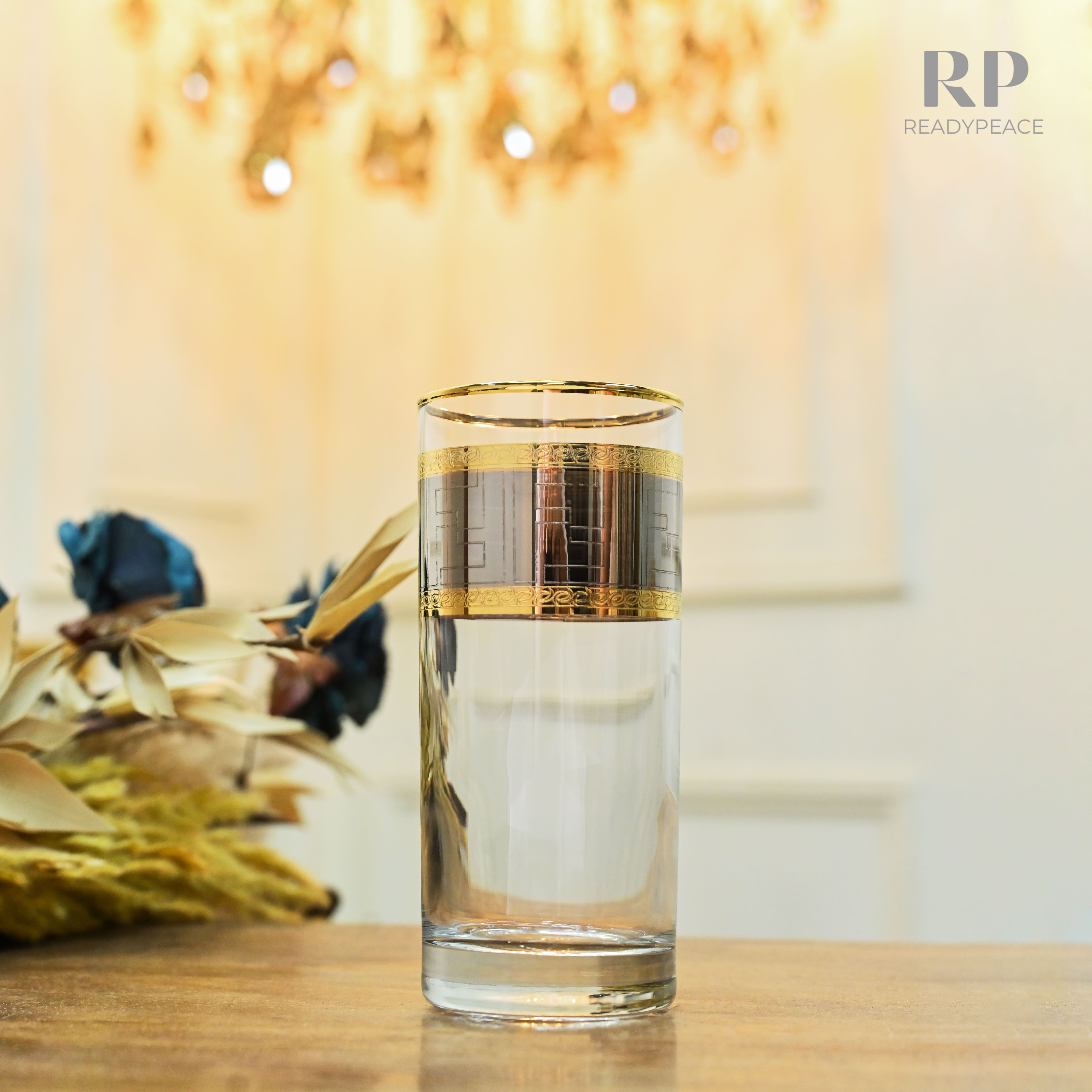 Diva Fendi Gold Plated Crystal Tall Glasses