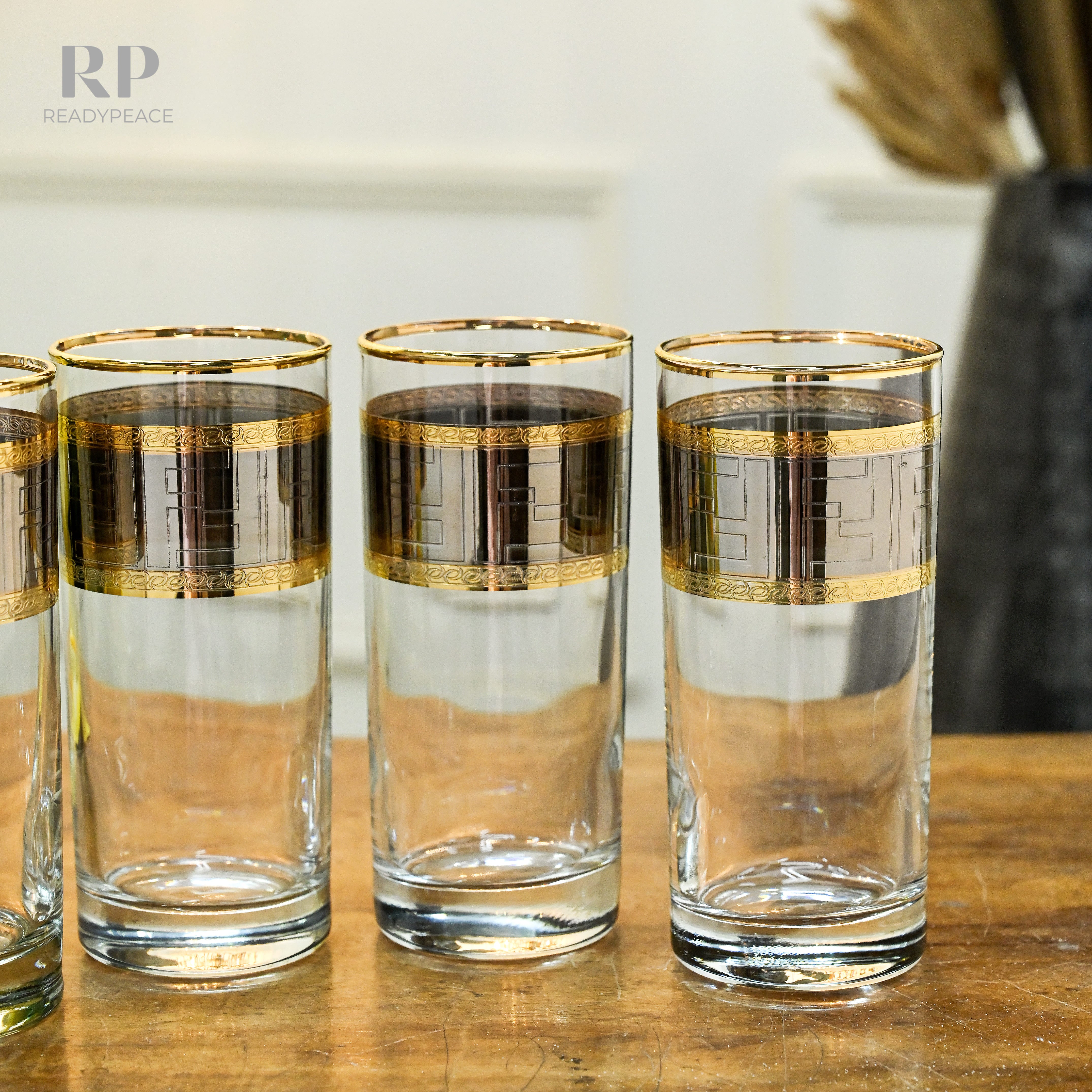 Diva Fendi Gold Plated Crystal Glasses Combo