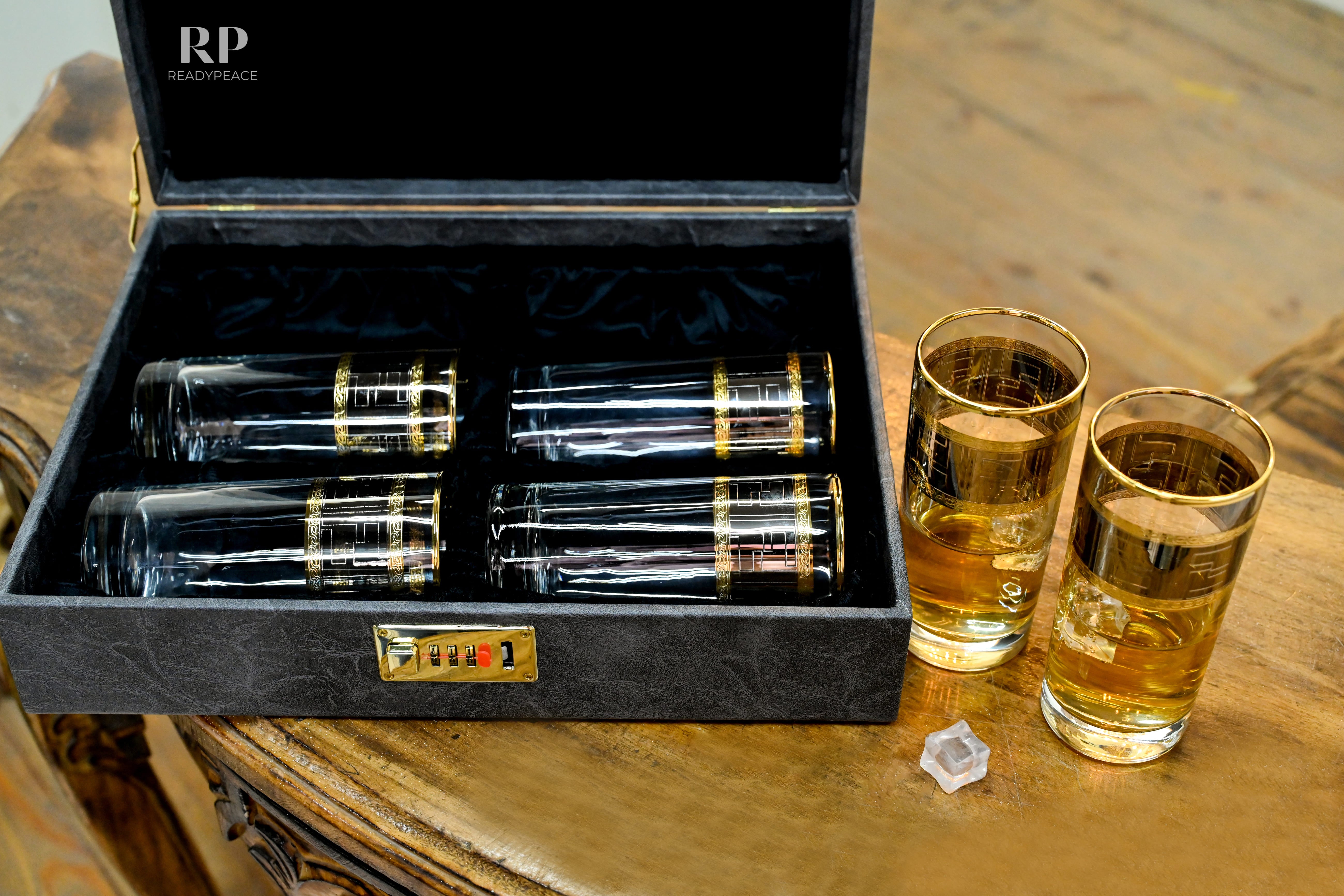 Diva Fendi Gold Plated Crystal Tall Glasses