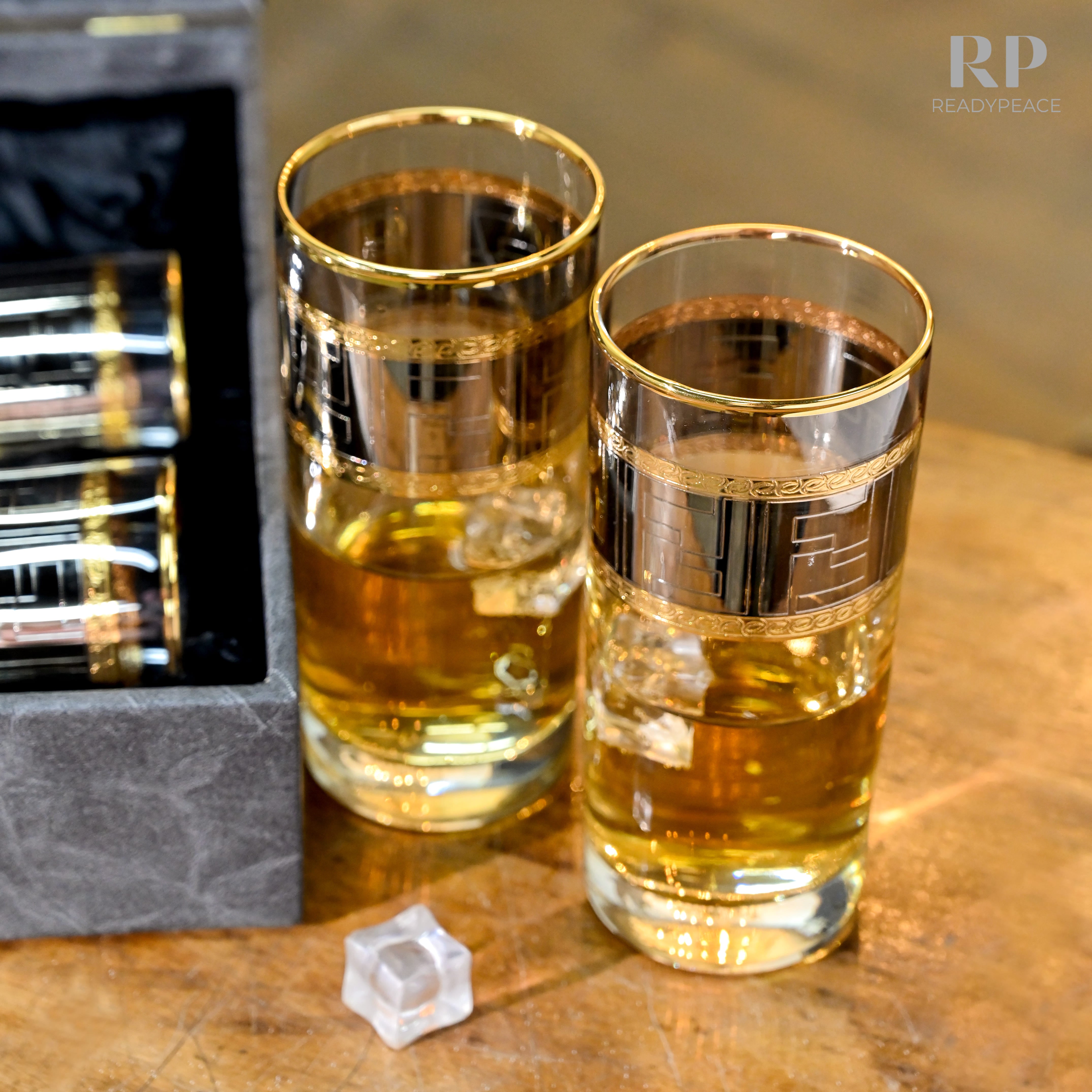 Diva Fendi Gold Plated Crystal Glasses Combo