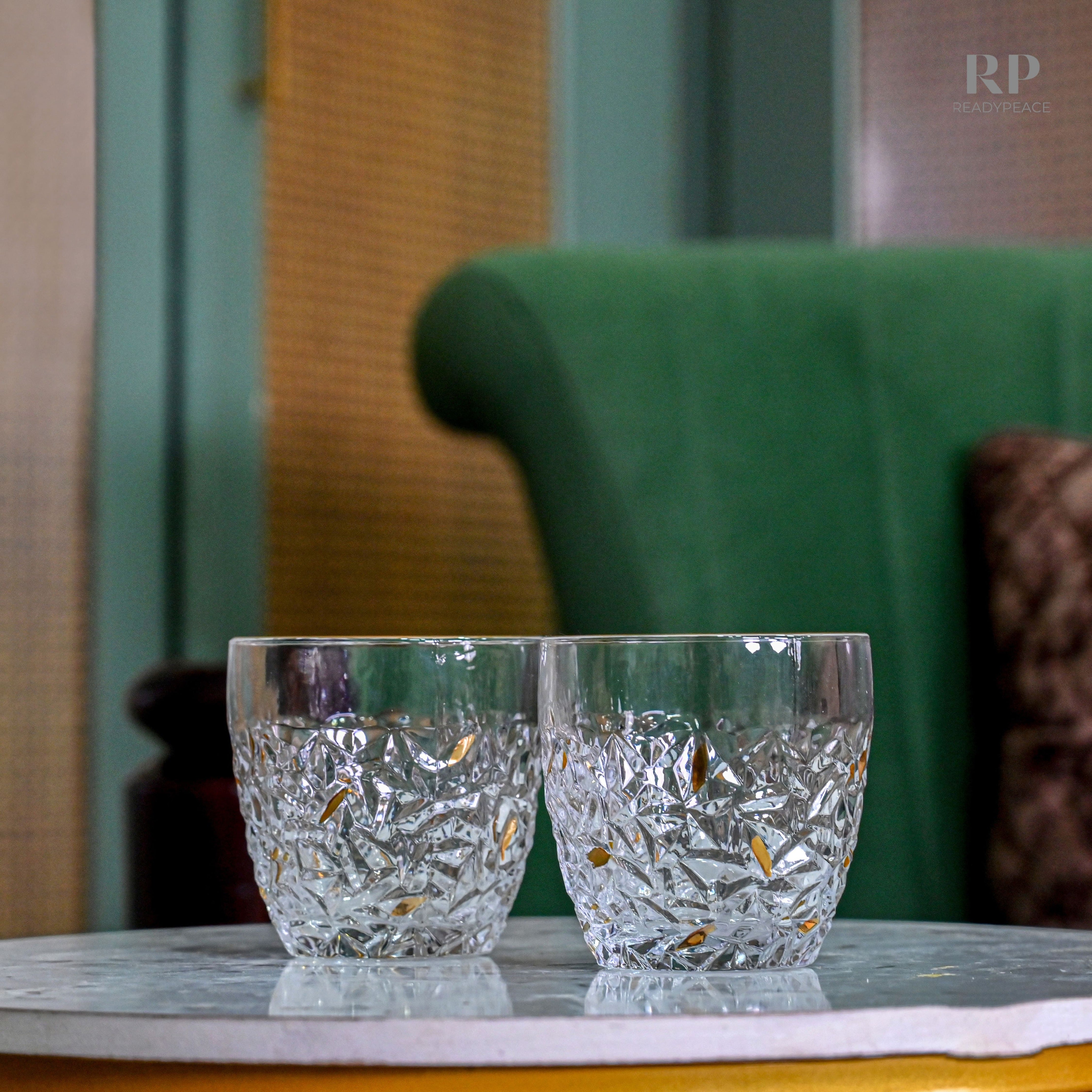 Nicolette Bohemian Style Golden Edge Crystal Whiskey Glass