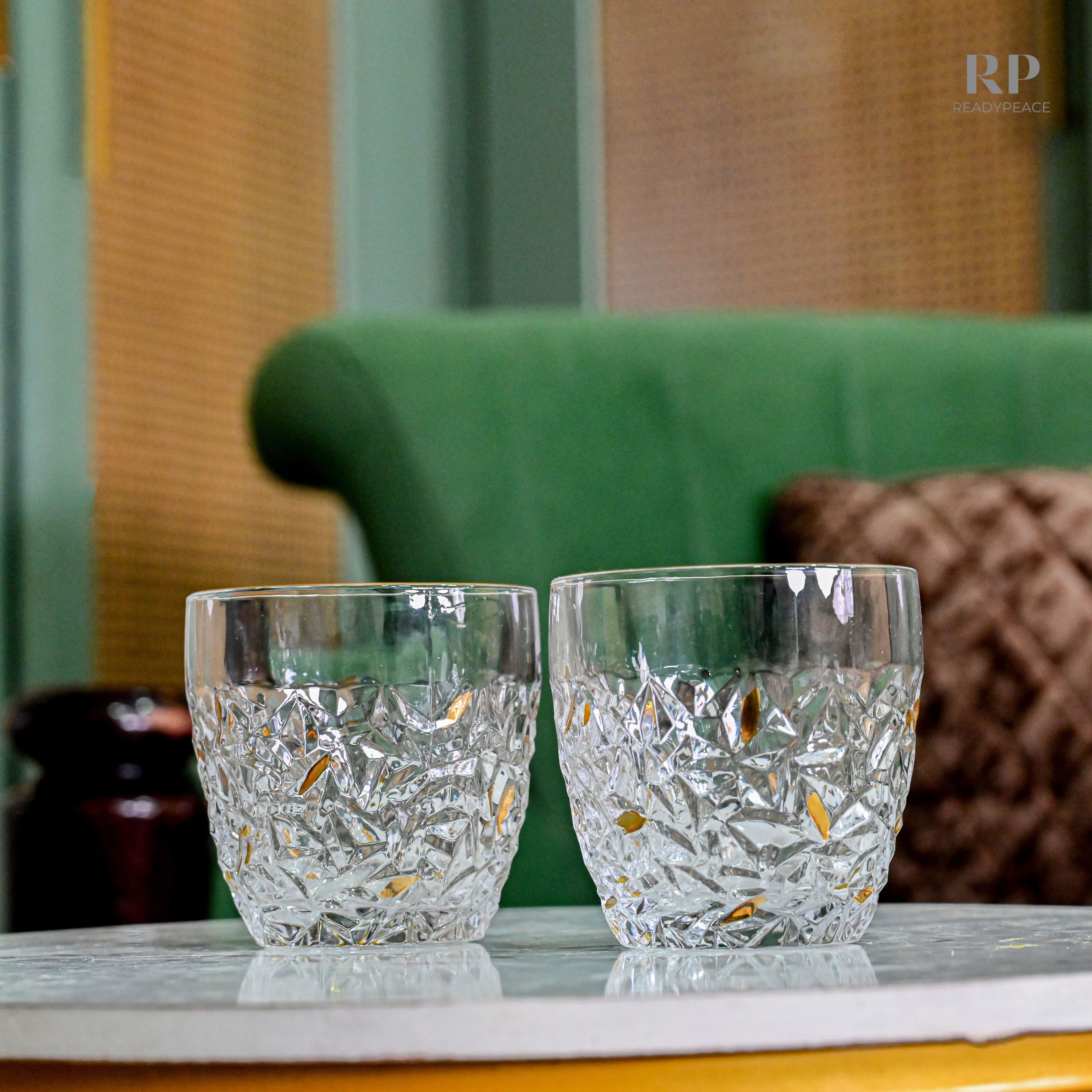 Nicolette Bohemian Style Golden Edge Crystal Whiskey Glass