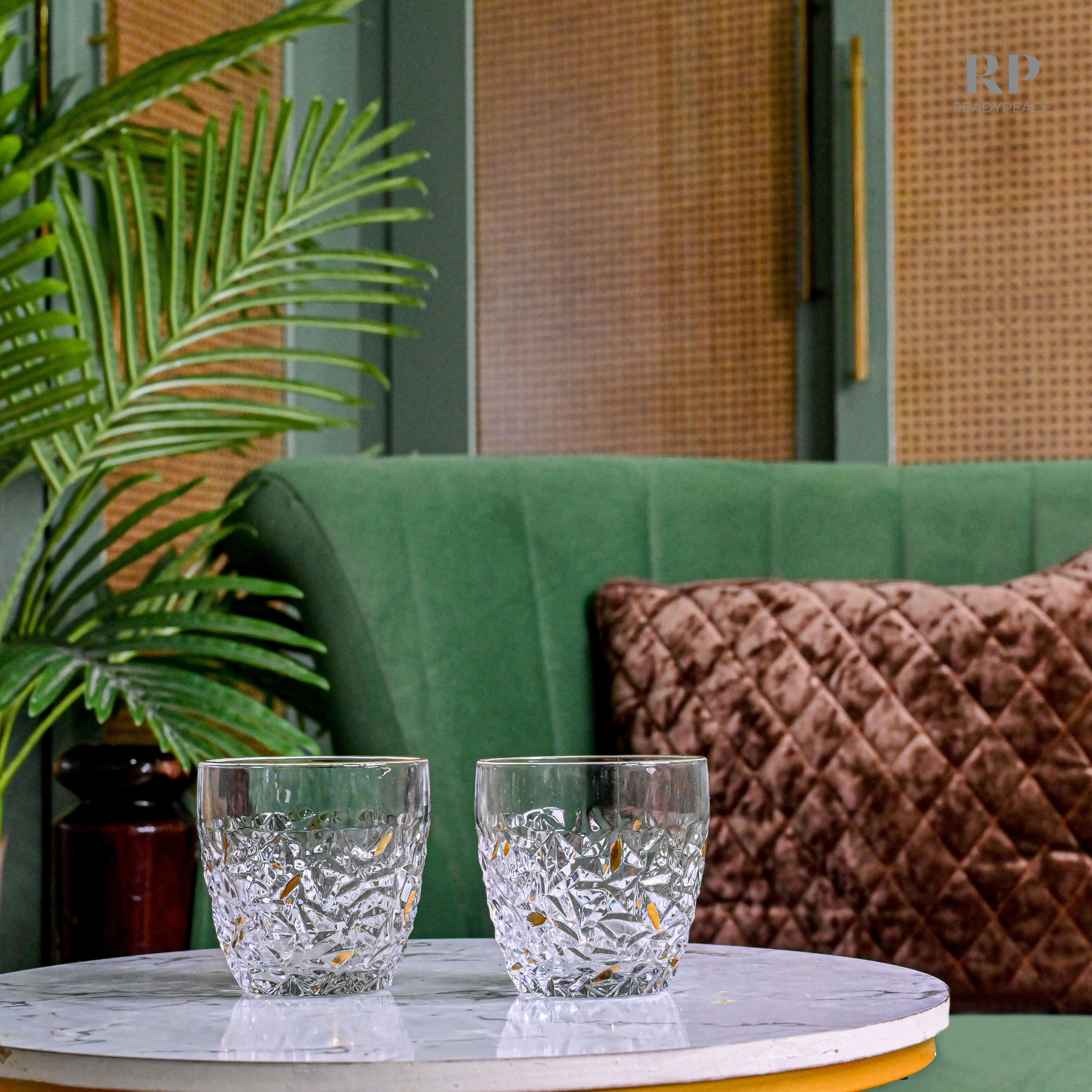 Nicolette Bohemian Style Golden Edge Crystal Whiskey Glass