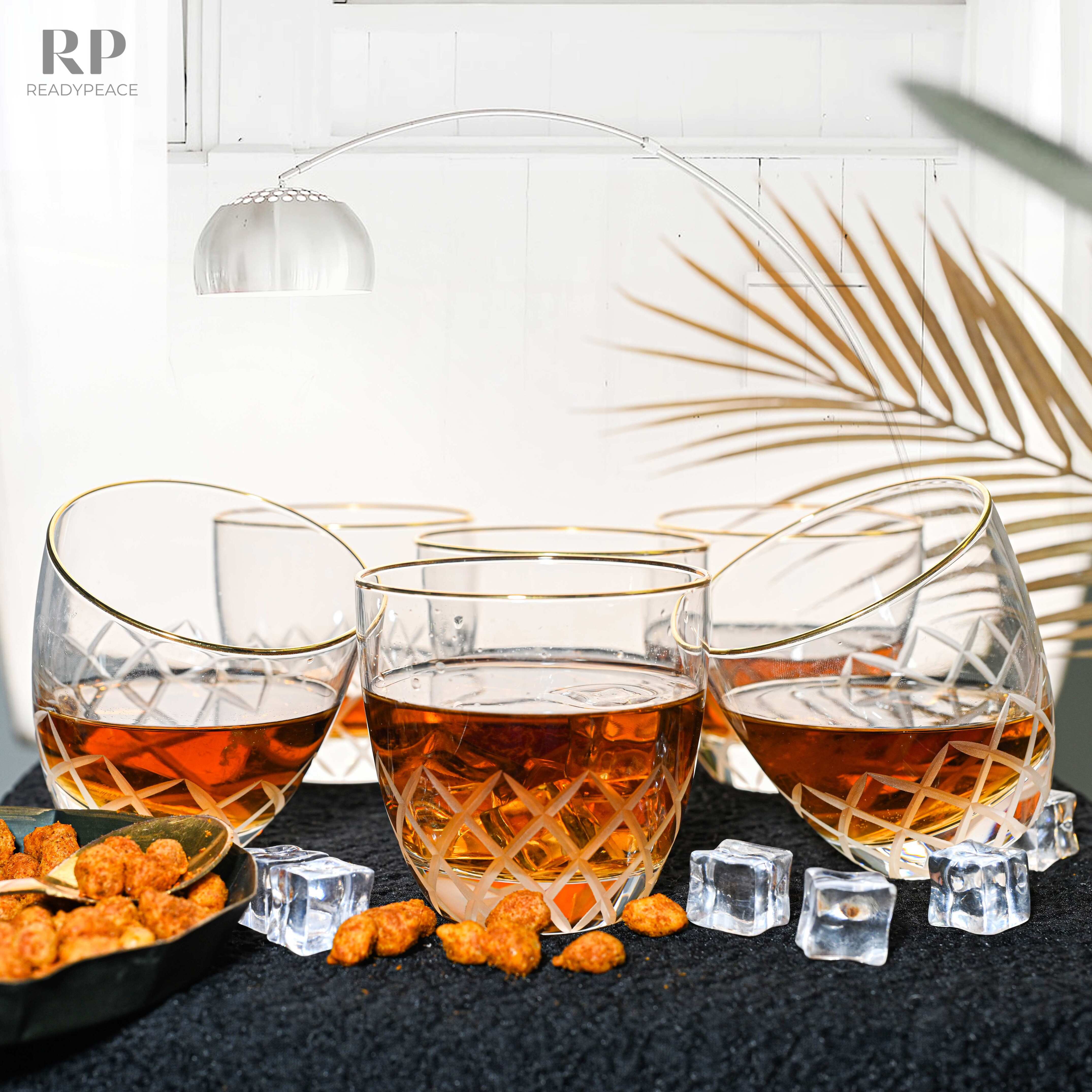 Nexus Crystal Gold Rim Whiskey Glass (Set of 6)