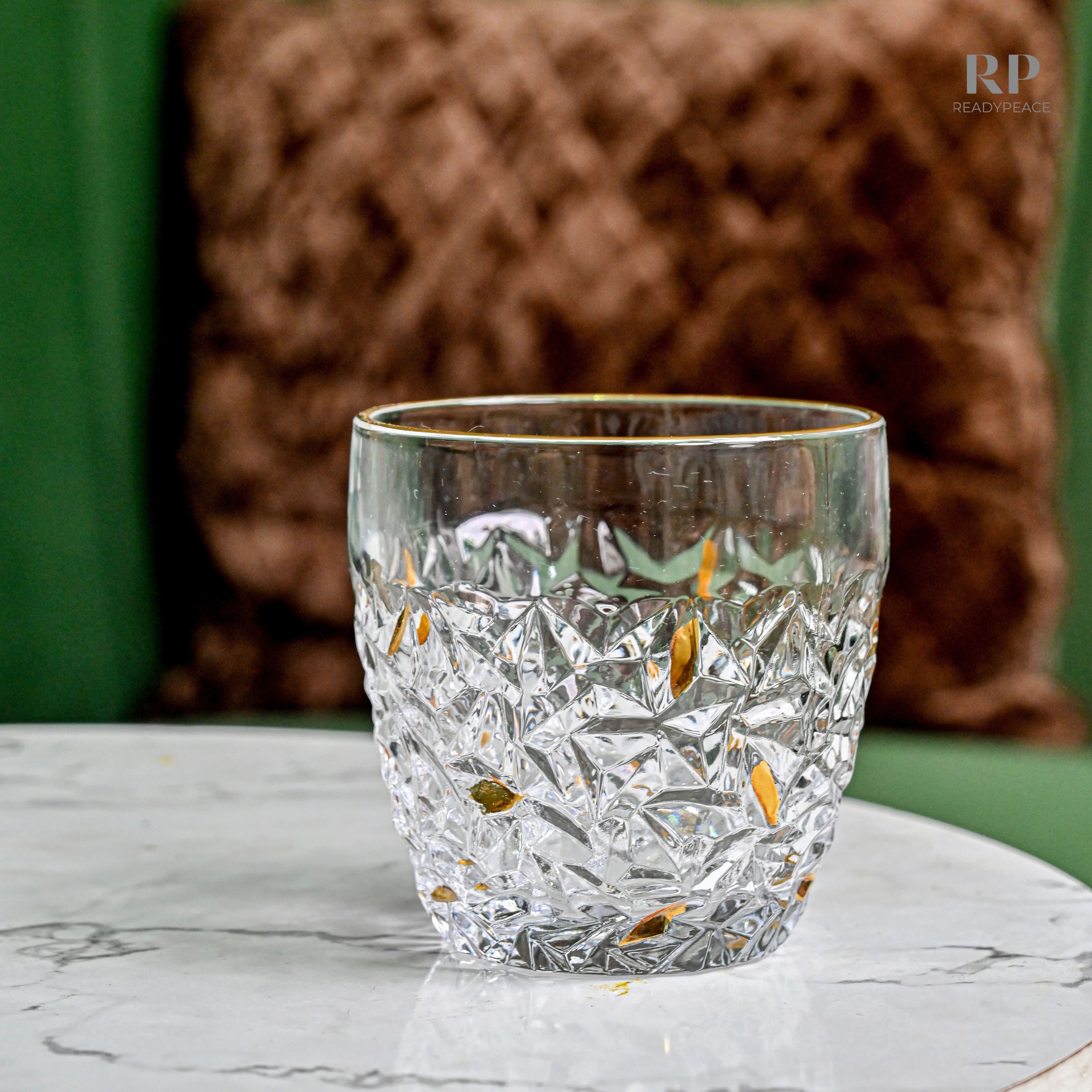 Nicolette Bohemian Style Golden Edge Crystal Whiskey Glass