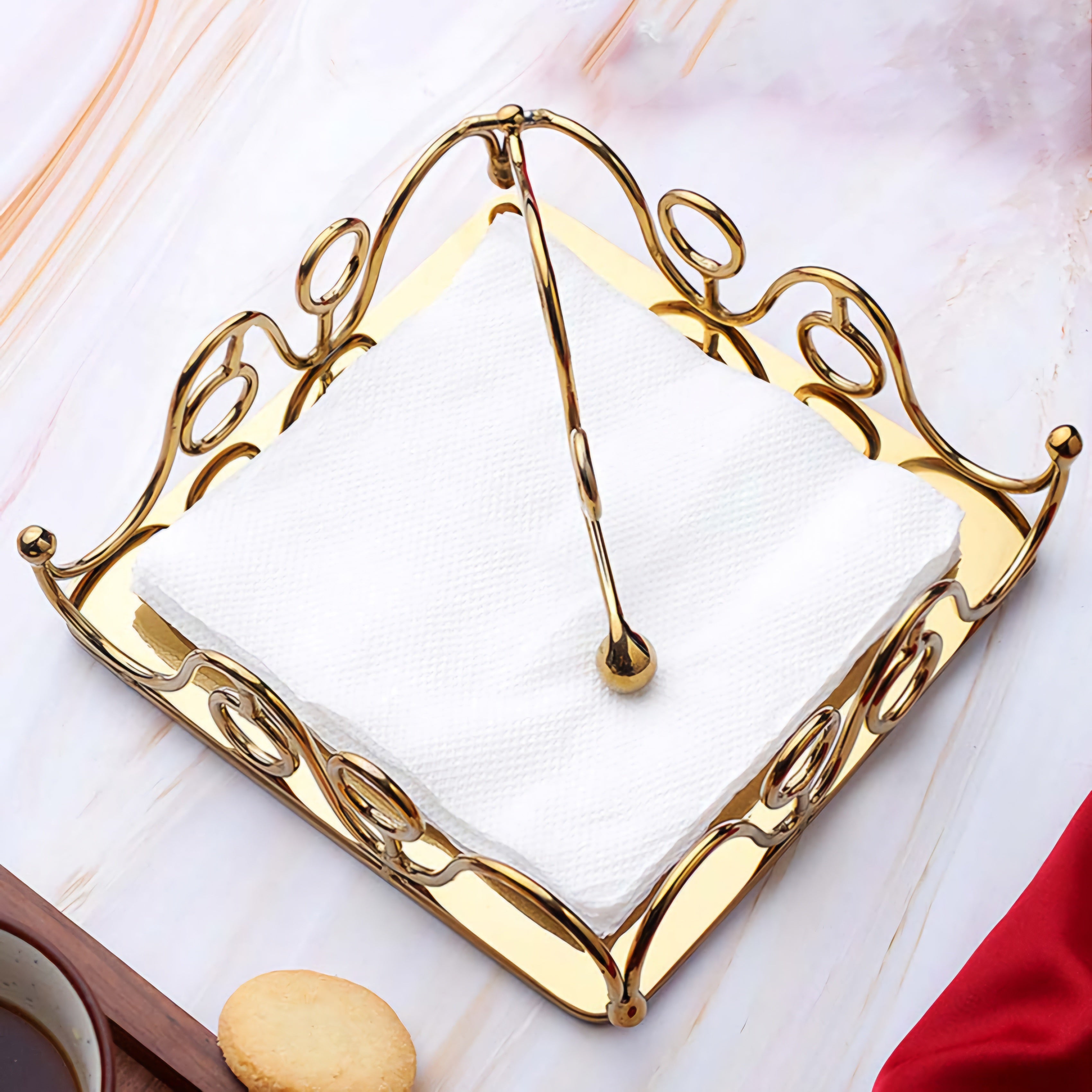 Crown Curve Golden Napkin Holder