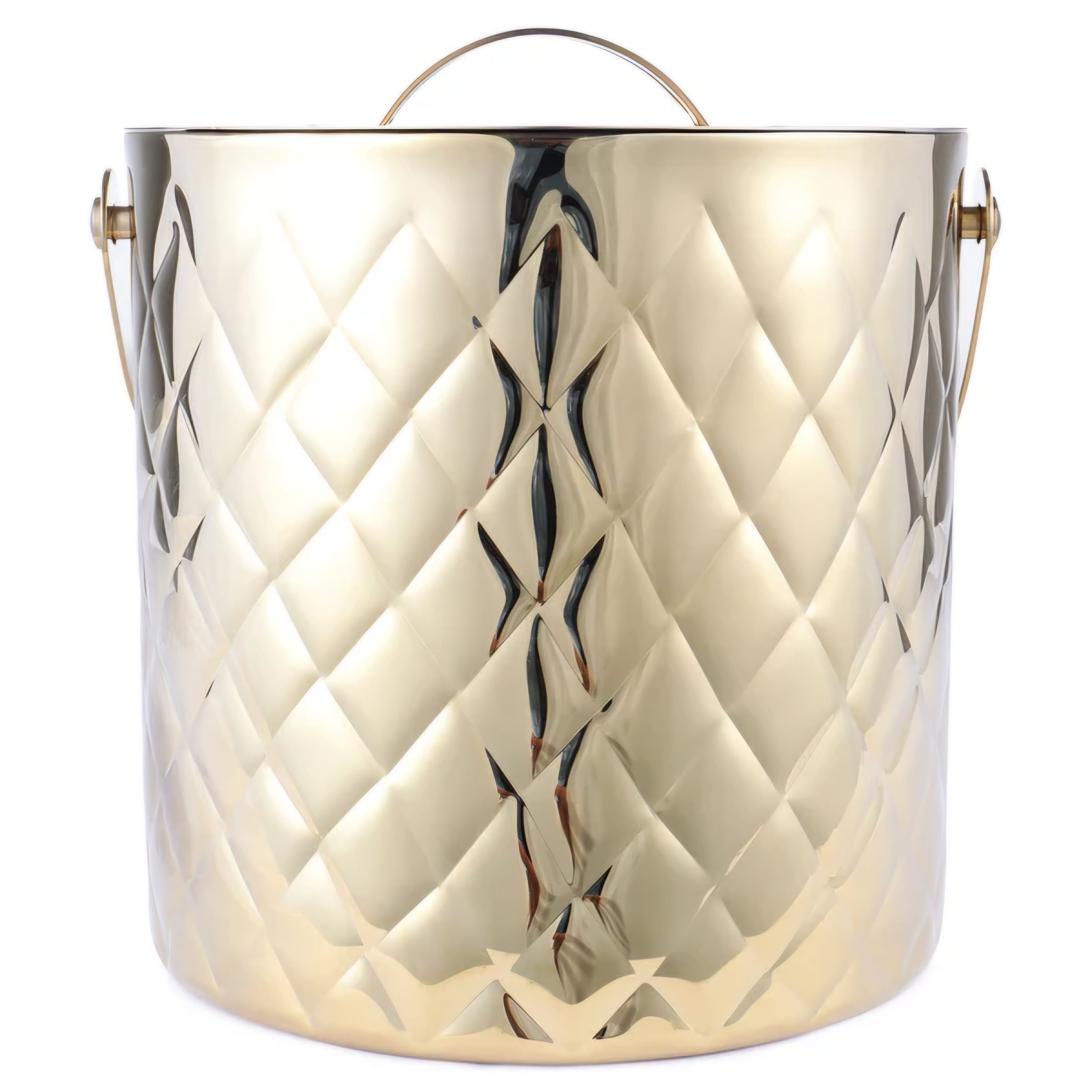 Aurora Diamond Gold Ice Bucket with Lid & Tong