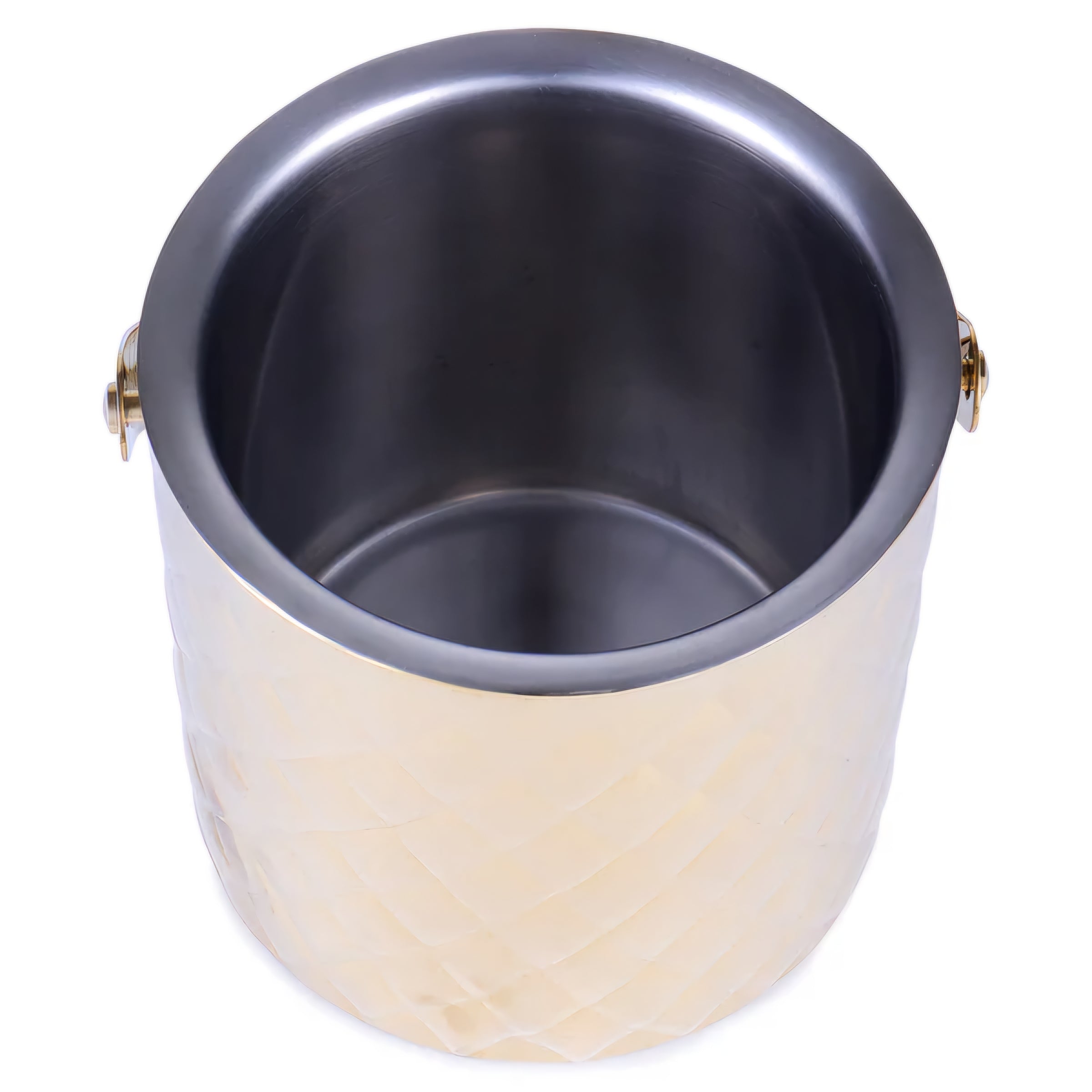 Aurora Diamond Gold Ice Bucket with Lid & Tong