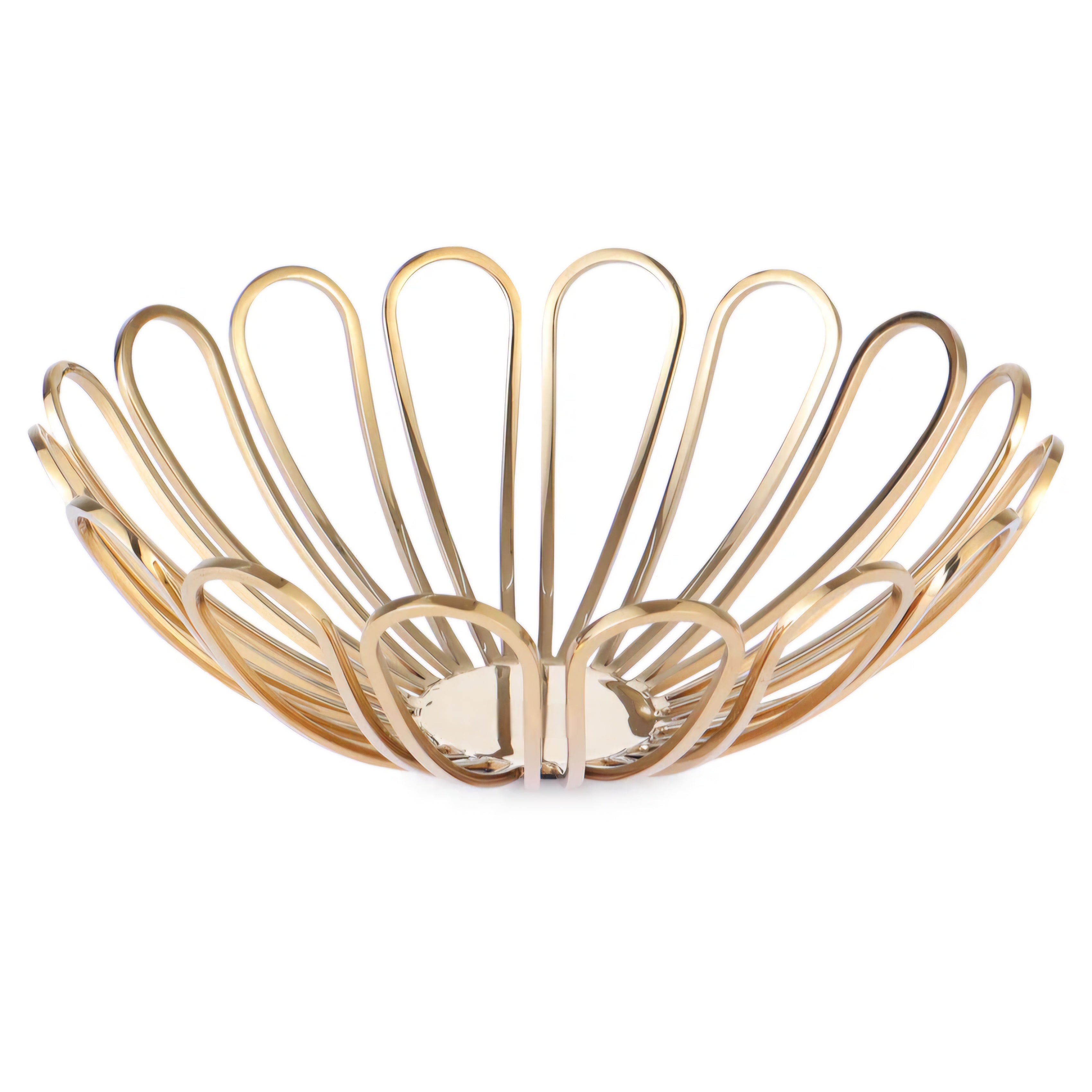 FLORAL UMBRELLA GOLD FRUIT BASKET (10 x 4 inches)