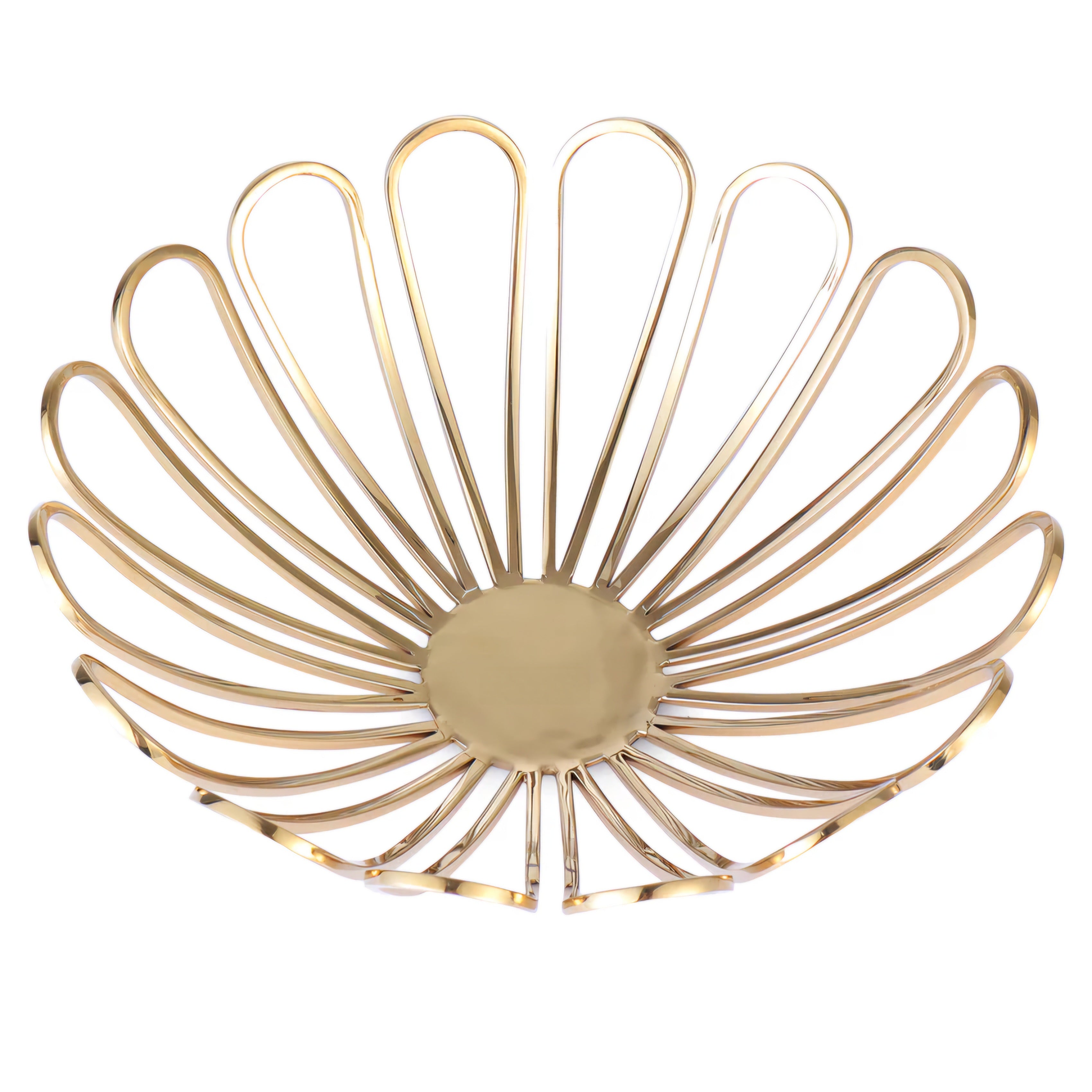 FLORAL UMBRELLA GOLD FRUIT BASKET (10 x 4 inches)