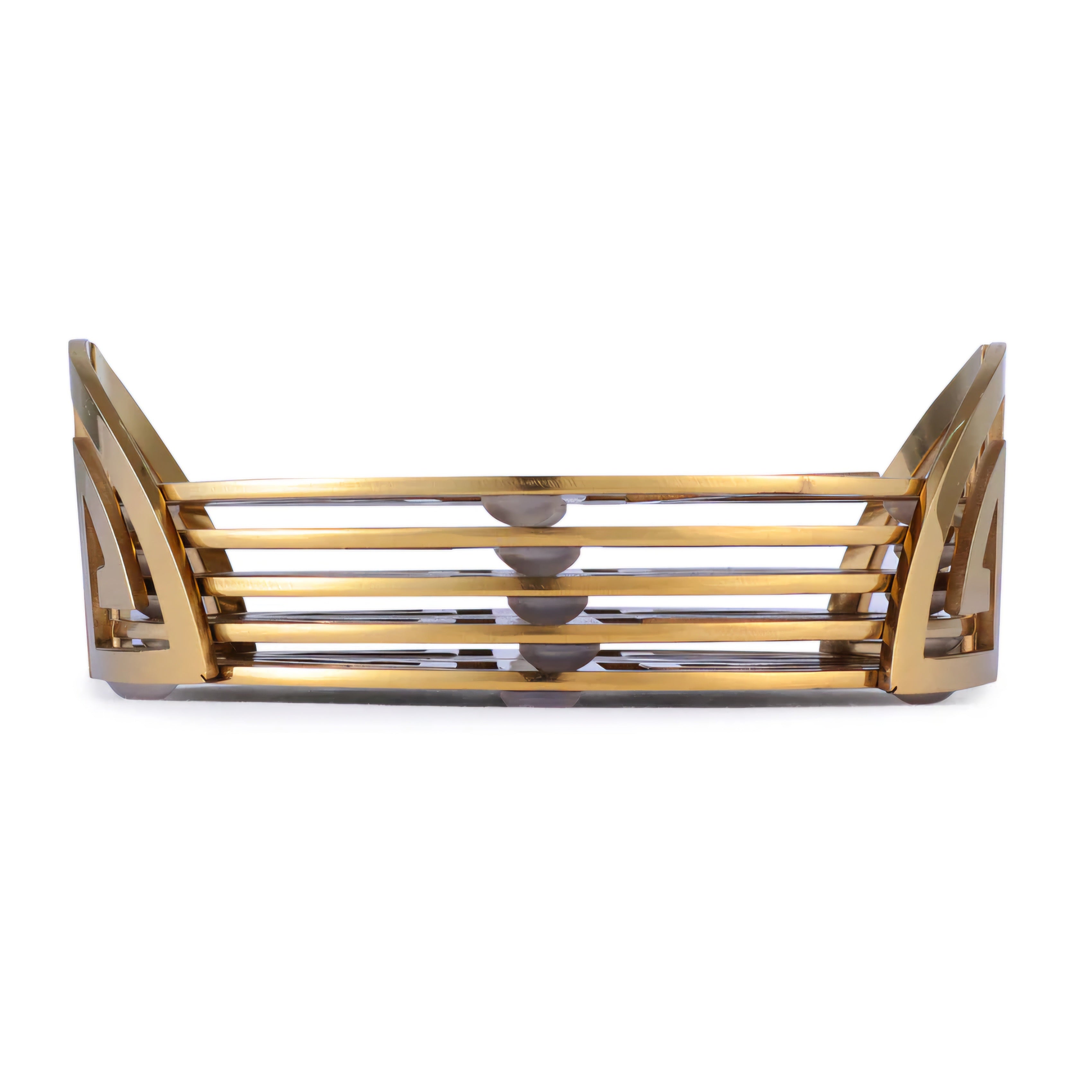 VALENCIA GOLD ROUND COASTER SET WITH HOLDER (SET OF 6)