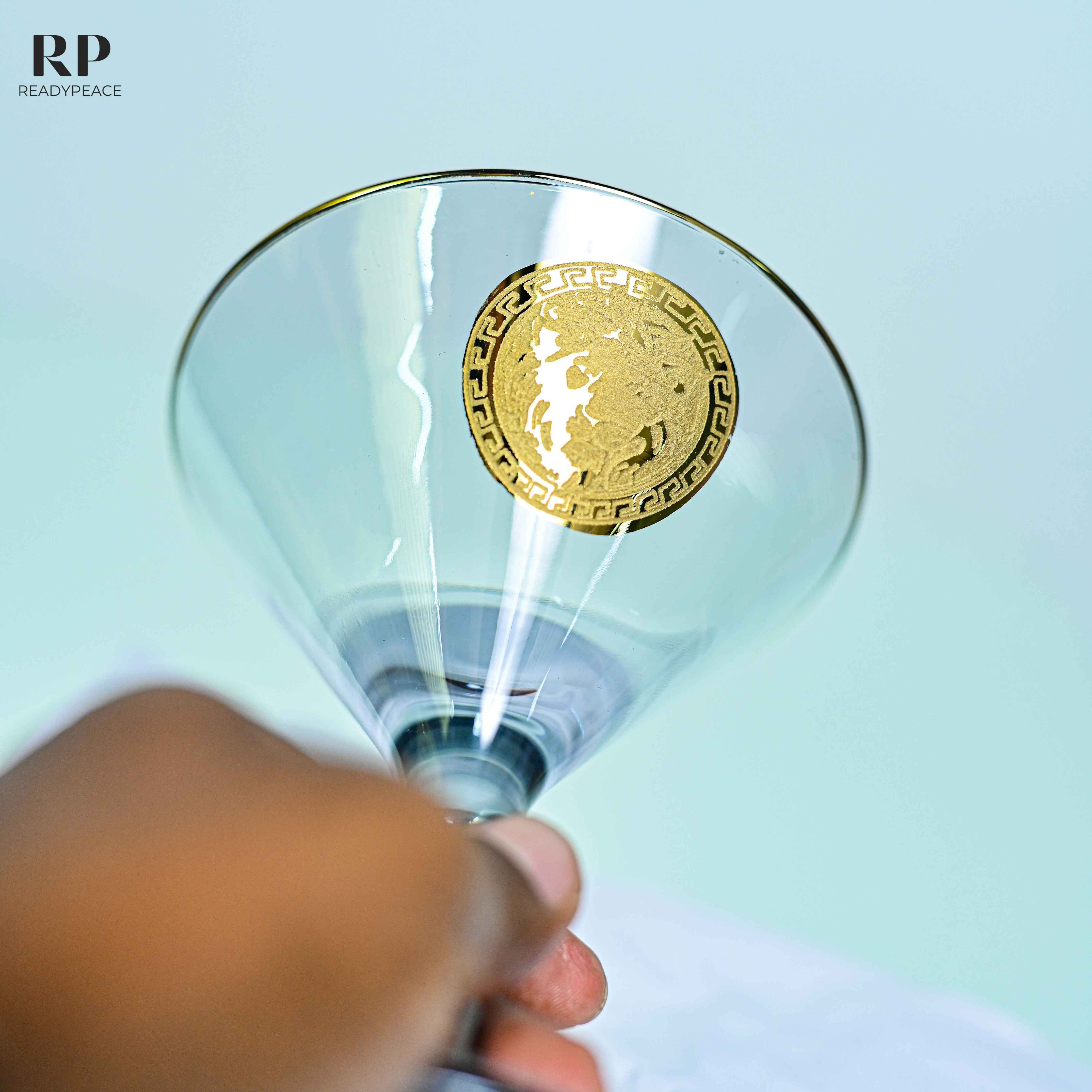 Zazzy Versus Versace Gold Plated Cocktail Glasses (Smokey Grey)