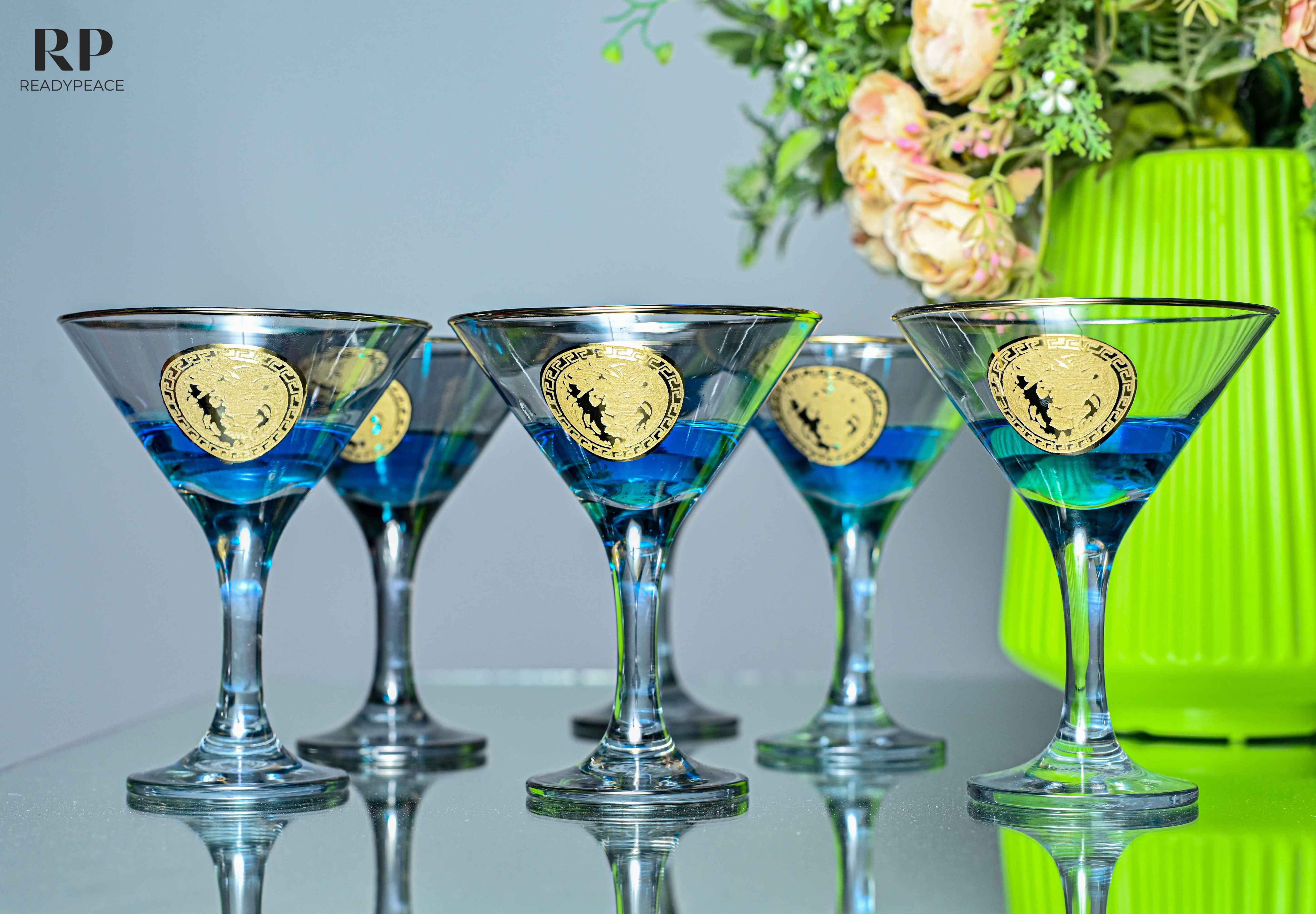 Zazzy Versus Versace Gold Plated Cocktail Glasses (Smokey Grey)