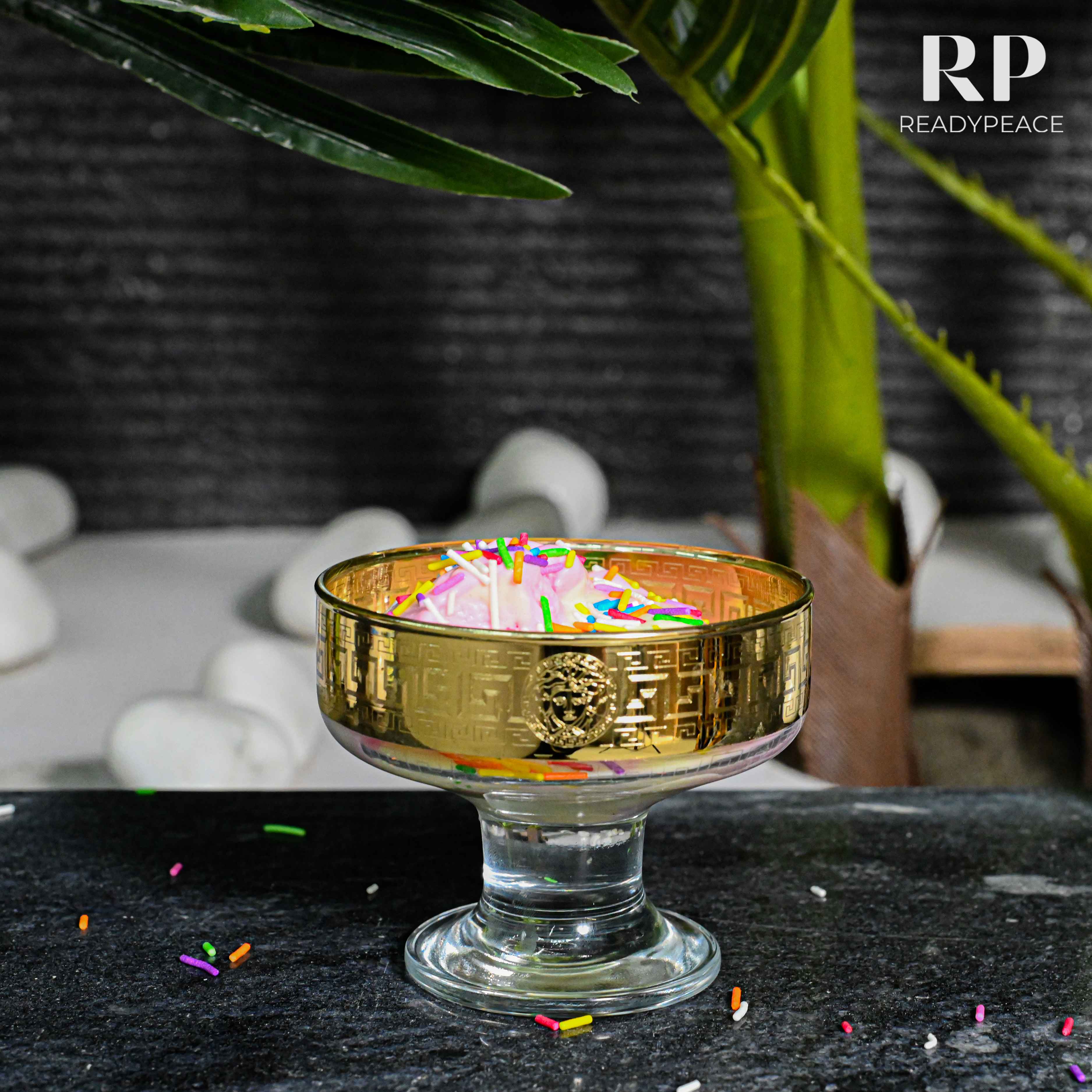 Bliss Gold Plated Dessert and Ice Cream Glass Bowl (Set of 6)