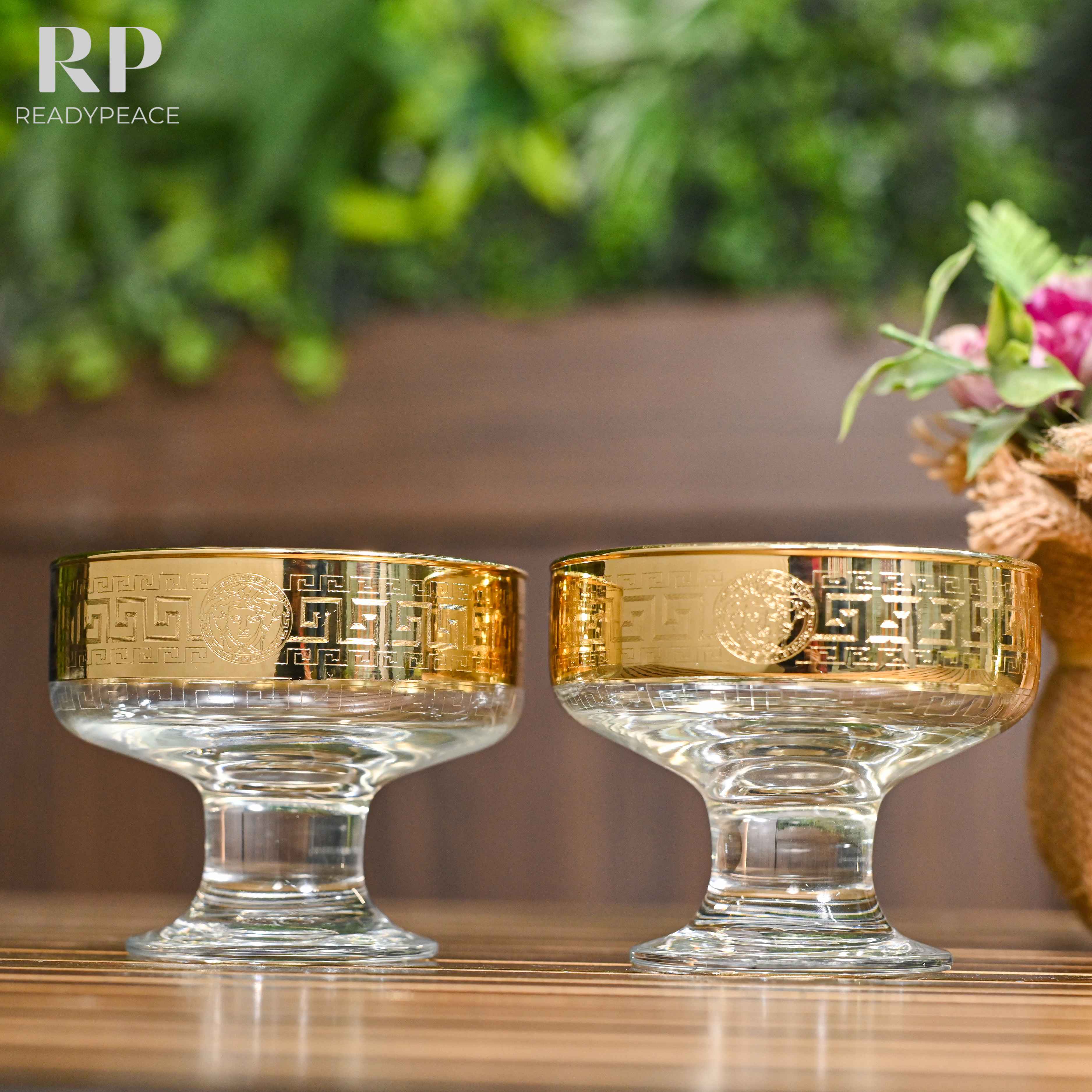 Bliss Gold Plated Dessert and Ice Cream Glass Bowl (Set of 6)