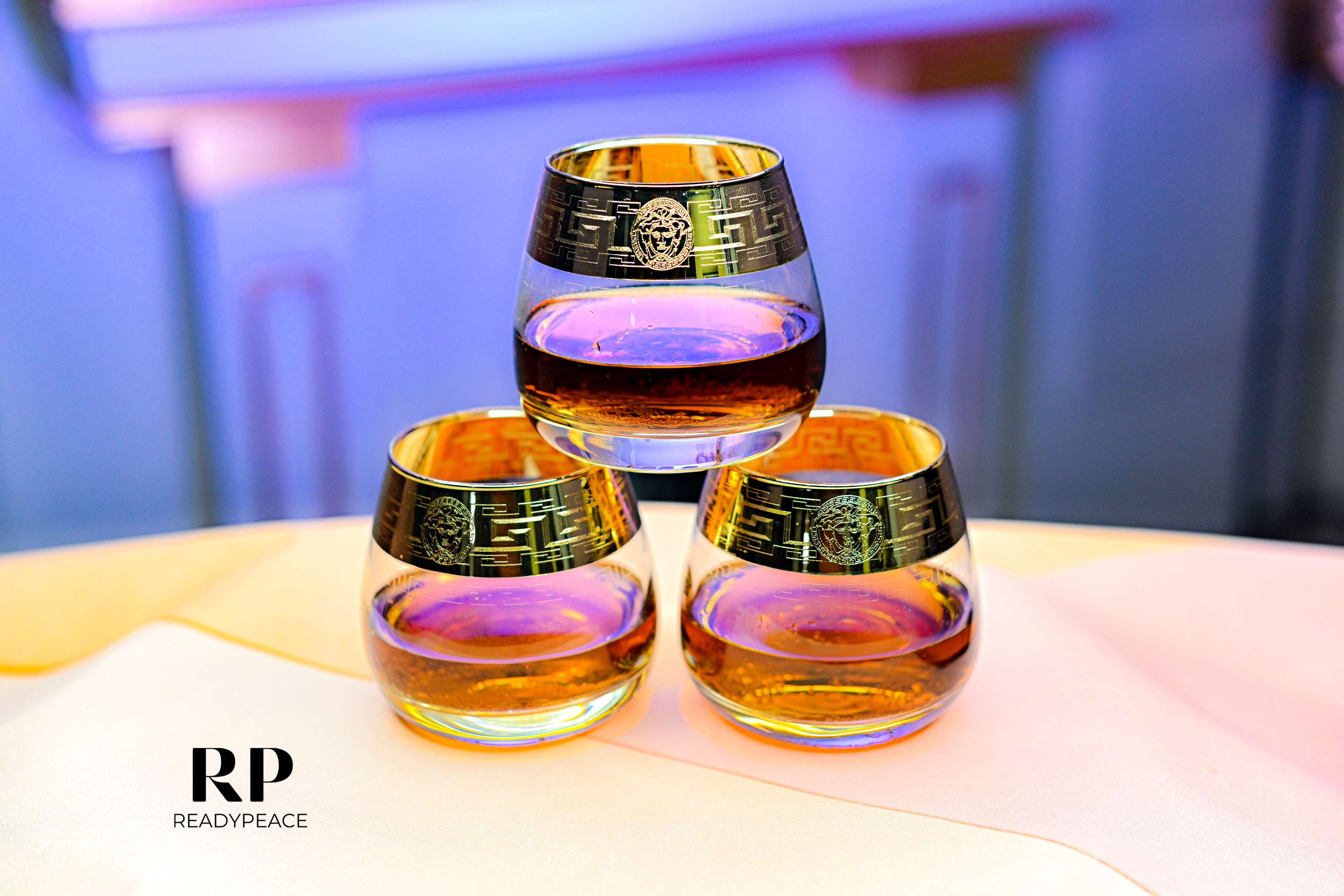 Royal Cuba Gold Plated Crystal Glasses (Set of 6)