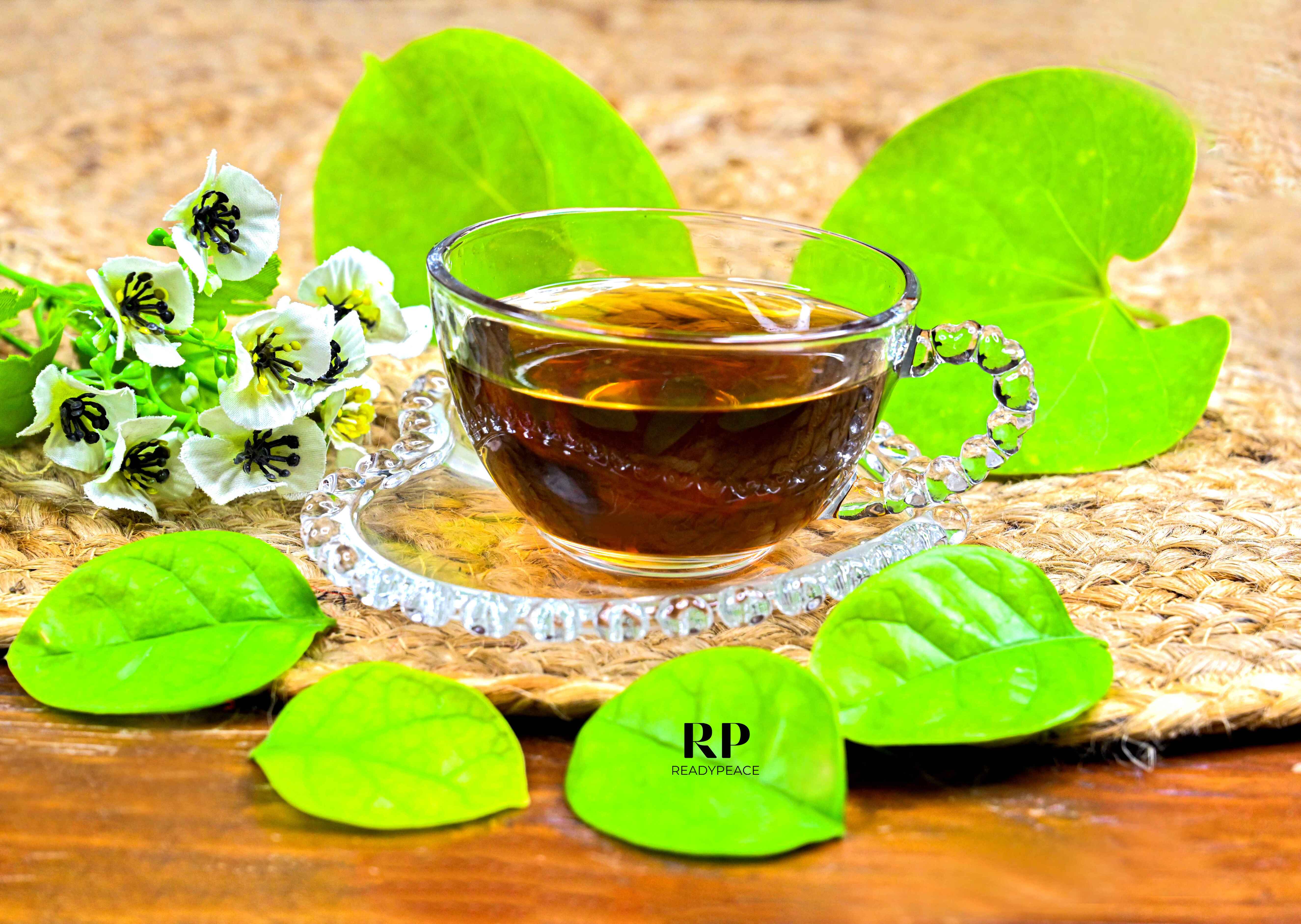 Crystal Heart Glass Cup with Saucer (Set of 6)