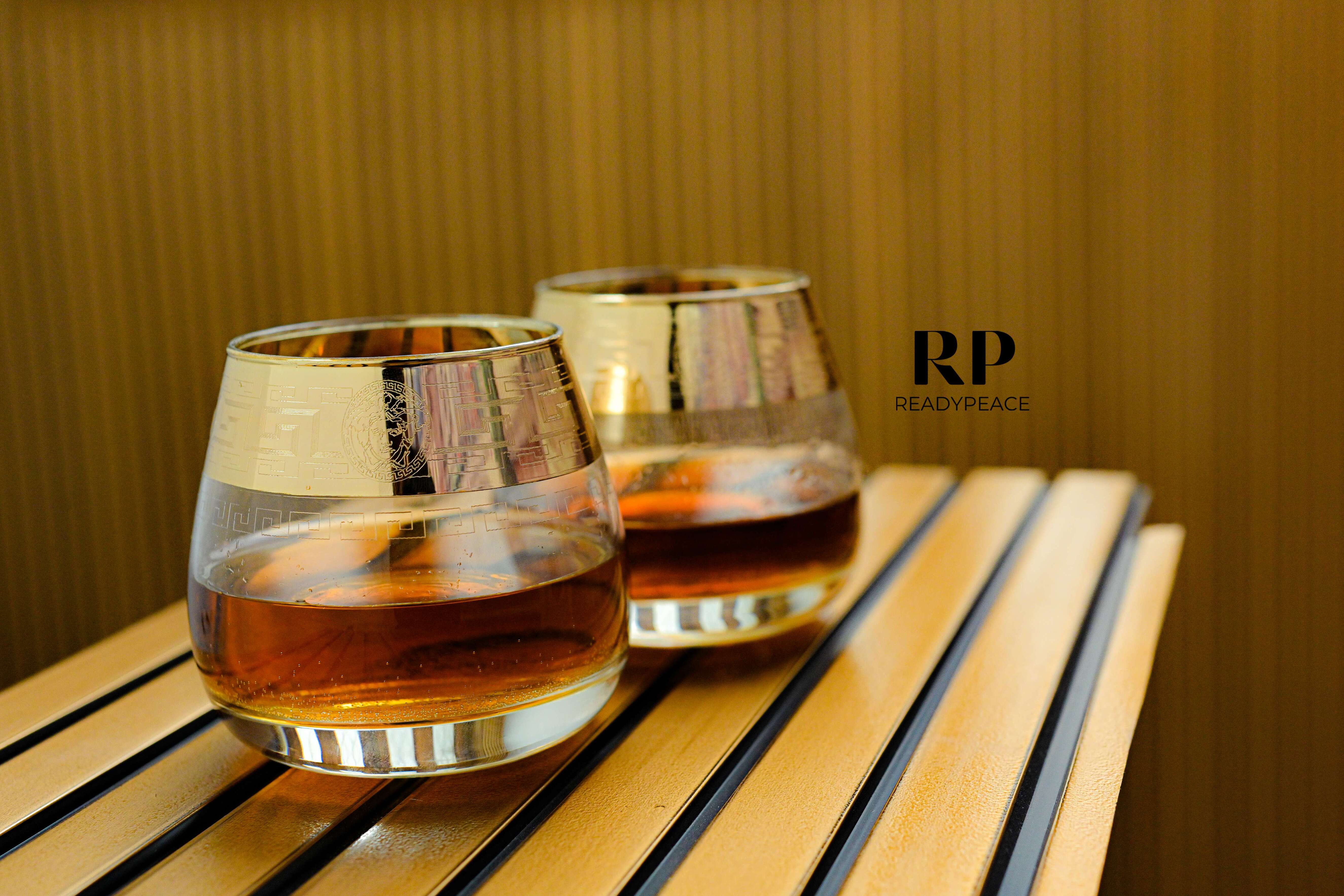 Royal Cuba Gold Plated Crystal Glasses (Set of 6)