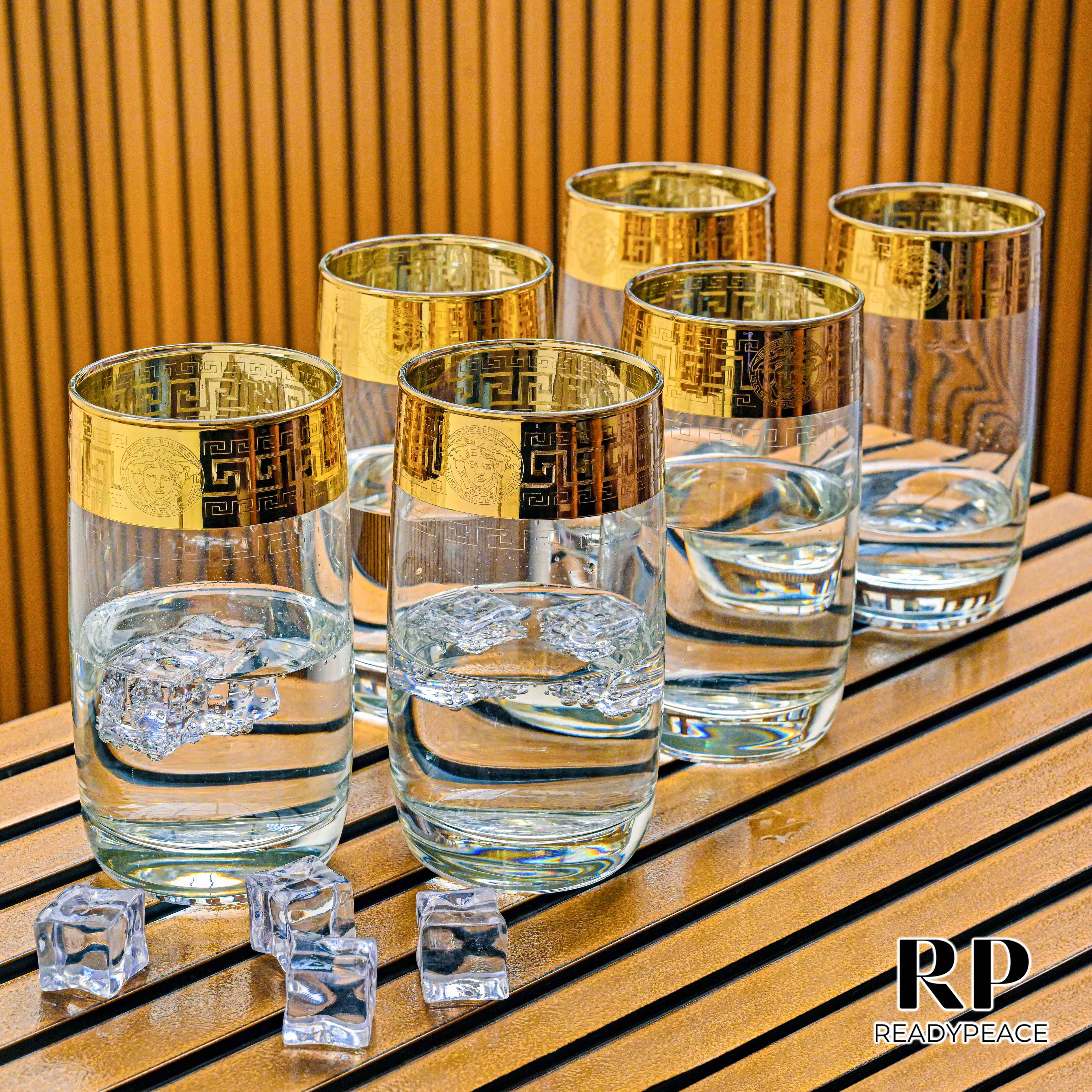 Legacy Gold Plated Tall Crystal Glasses (Set of 6)