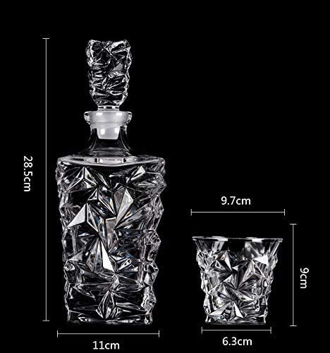 Diamond Whiskey Crystal Decanter Set with 6 Glasses