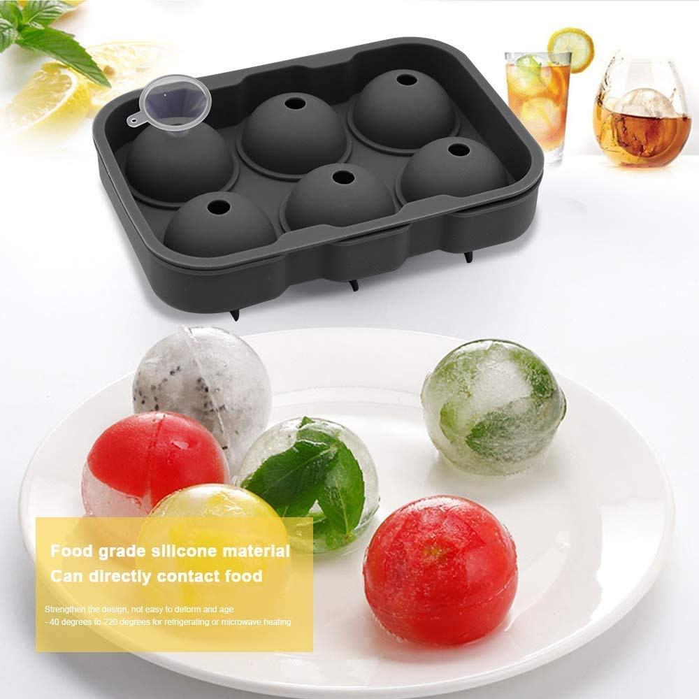 Ball Ice Cube Tray with Funnel (Set of 2 Trays)