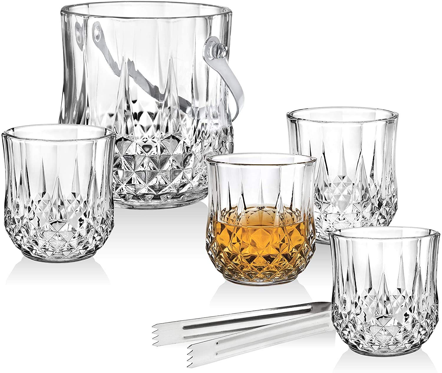 European 8 Pcs Decanter with Glasses and Ice bucket