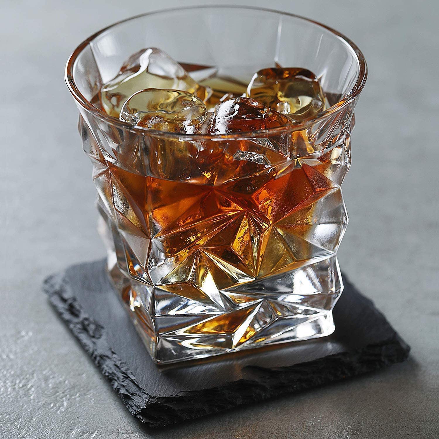 Diamond Whiskey Crystal Decanter Set with 6 Glasses