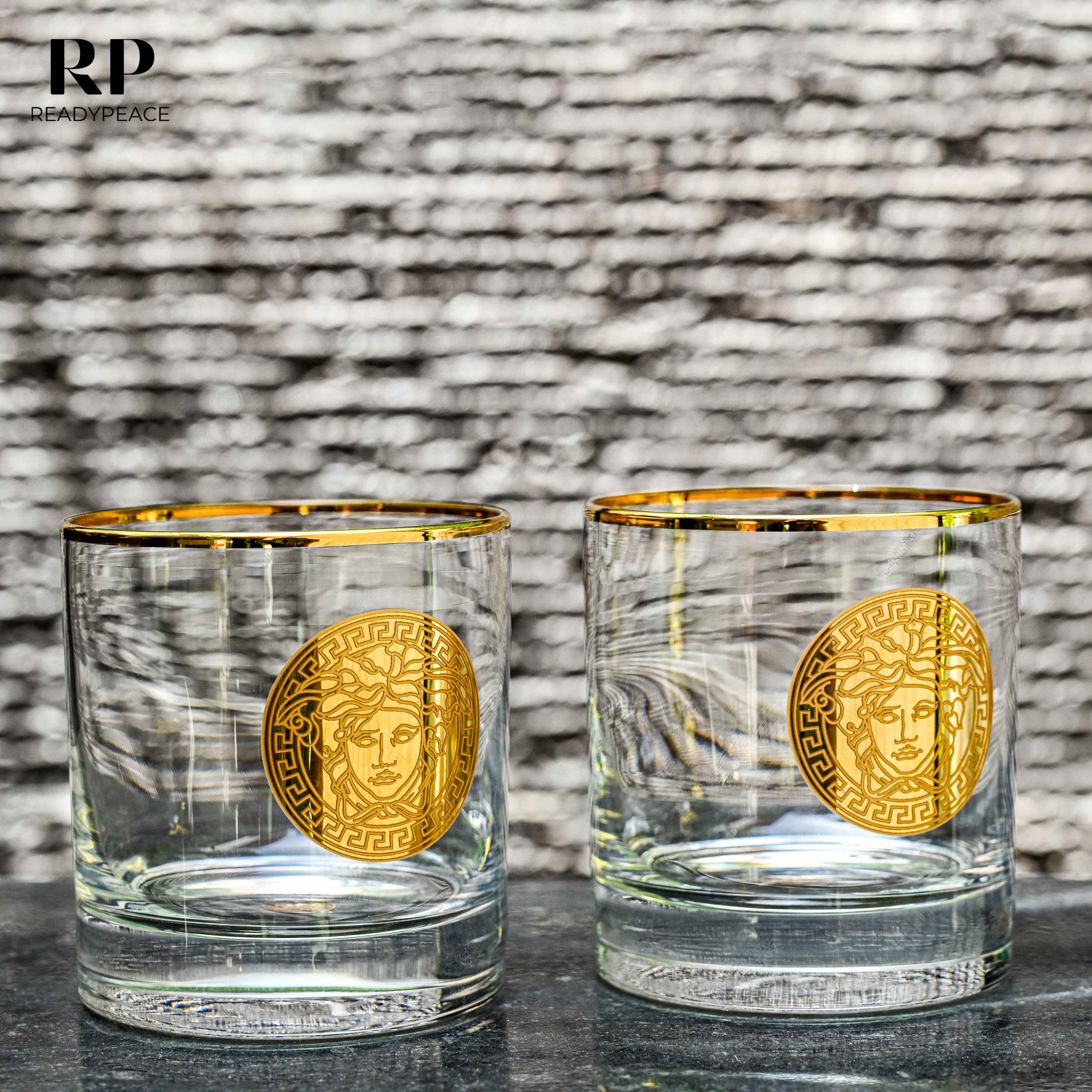 Emperor Versace Gold Plated Pure Crystal Glass