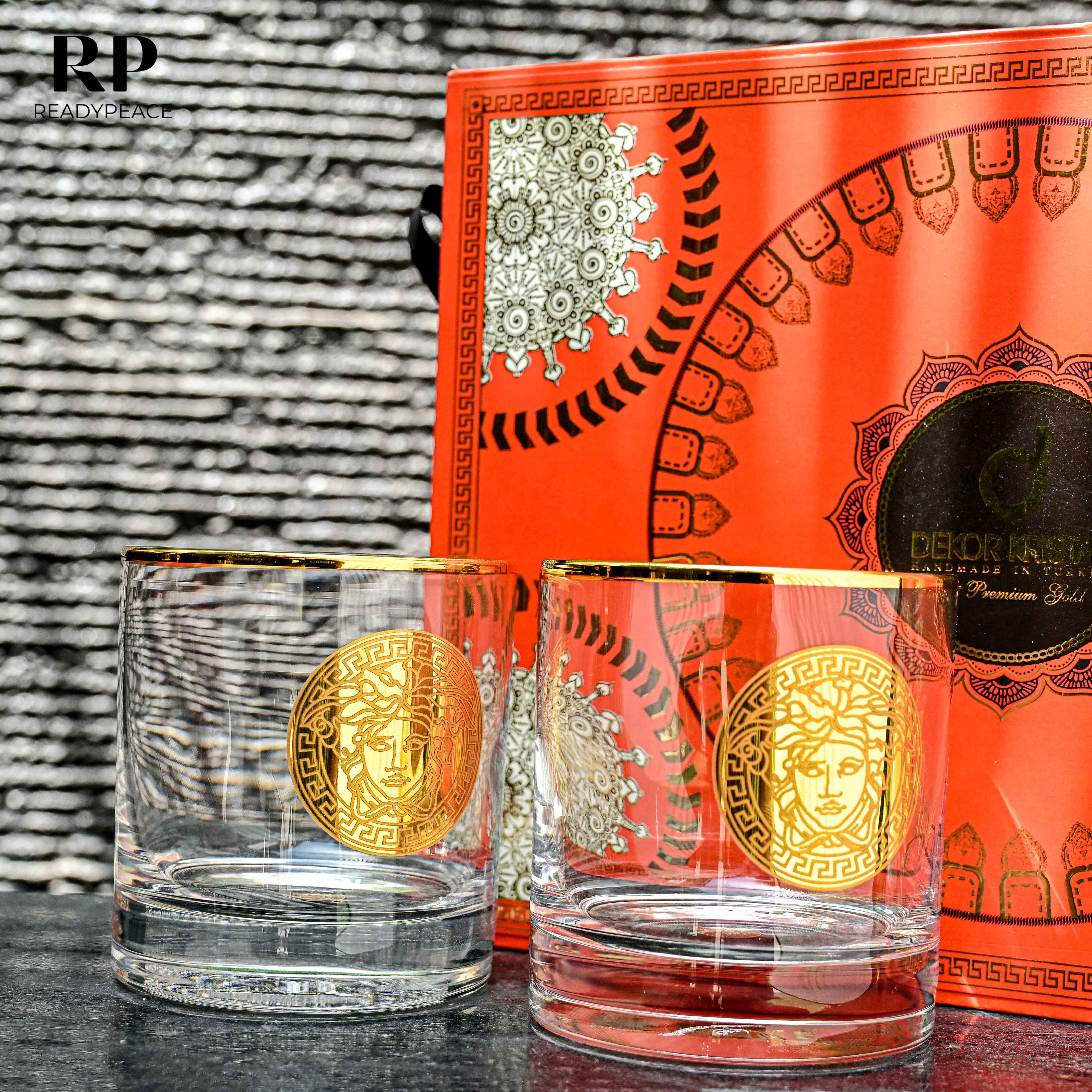 Emperor Versace Gold Plated Pure Crystal Glass