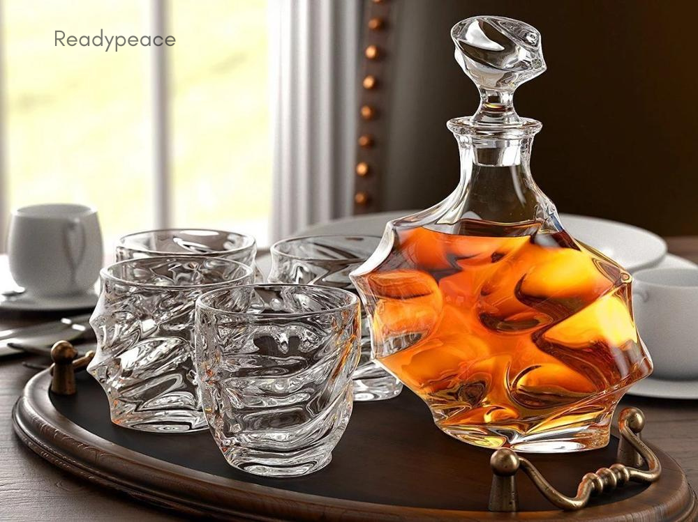 Everest 7 Pcs Crystal Decanter Set with Glasses