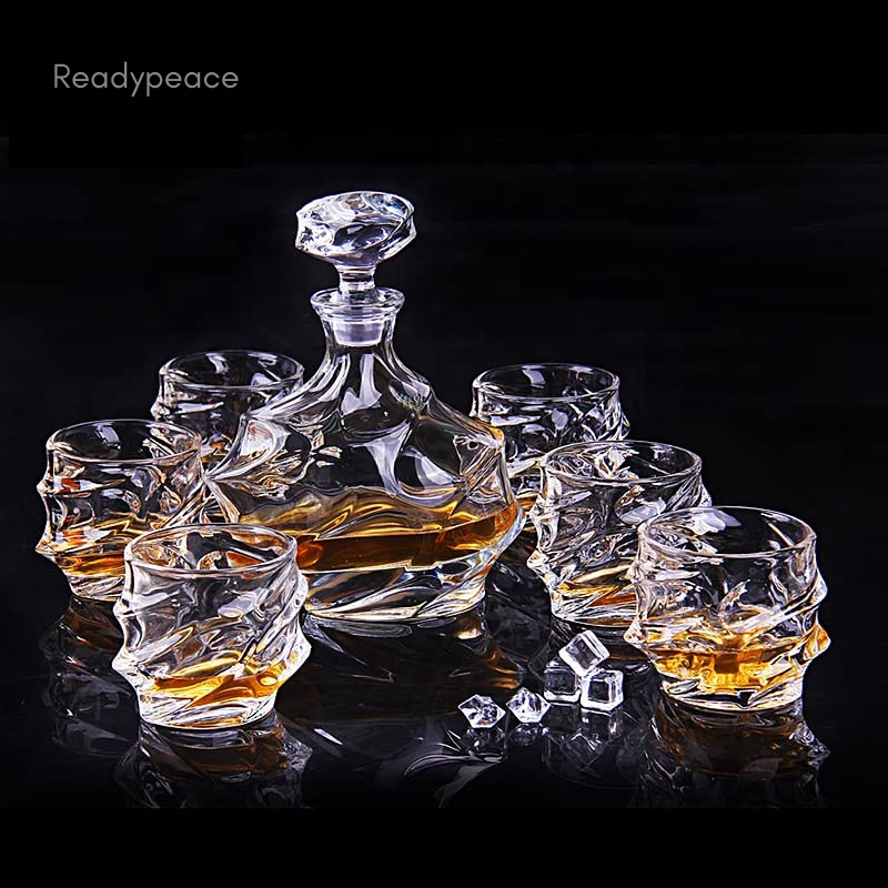 Everest 7 Pcs Crystal Decanter Set with Glasses