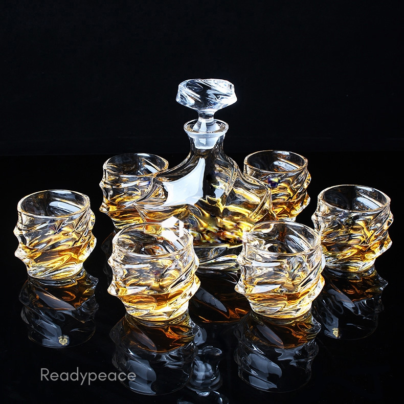 Everest 7 Pcs Crystal Decanter Set with Glasses