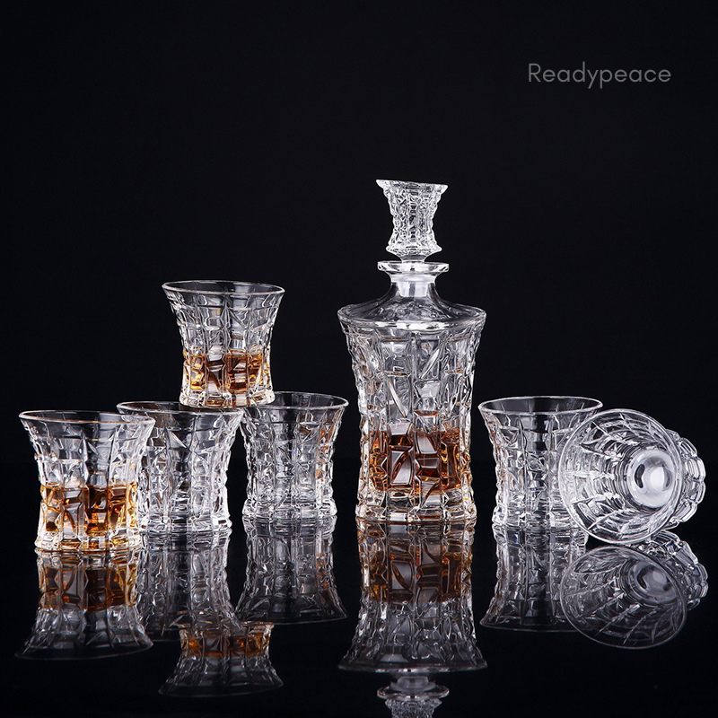 Falcon Whiskey Crystal 7 Pcs Decanter Set with Glasses